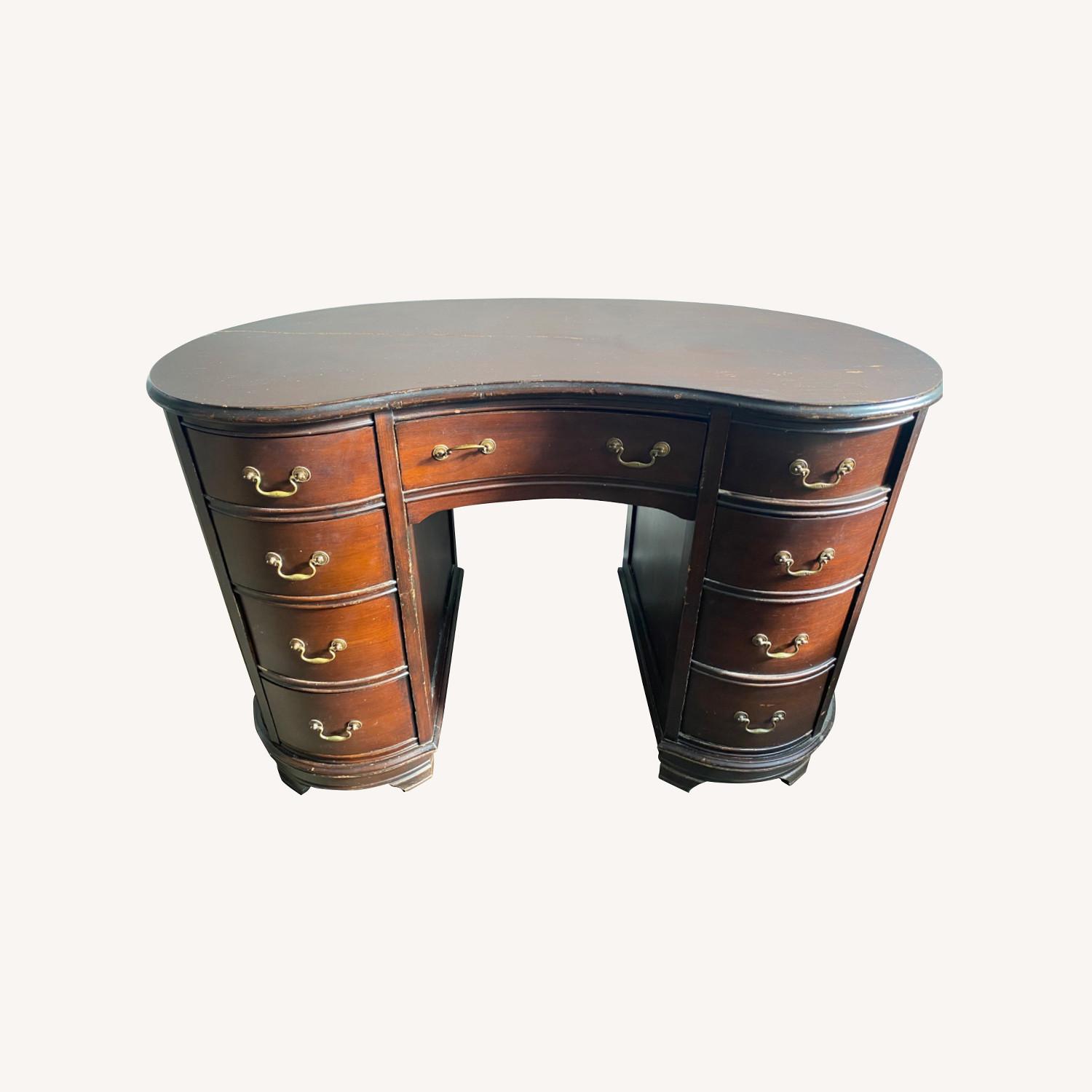 Antique Dark Brown Desk - image-0