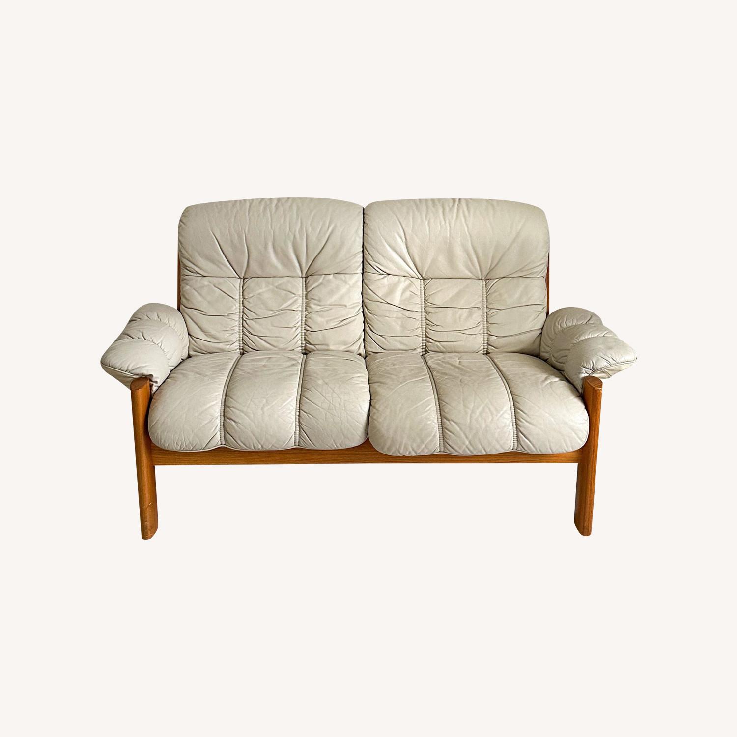 Ekornes Montana Solid Teak & Leather Sofa Vintage - image-0