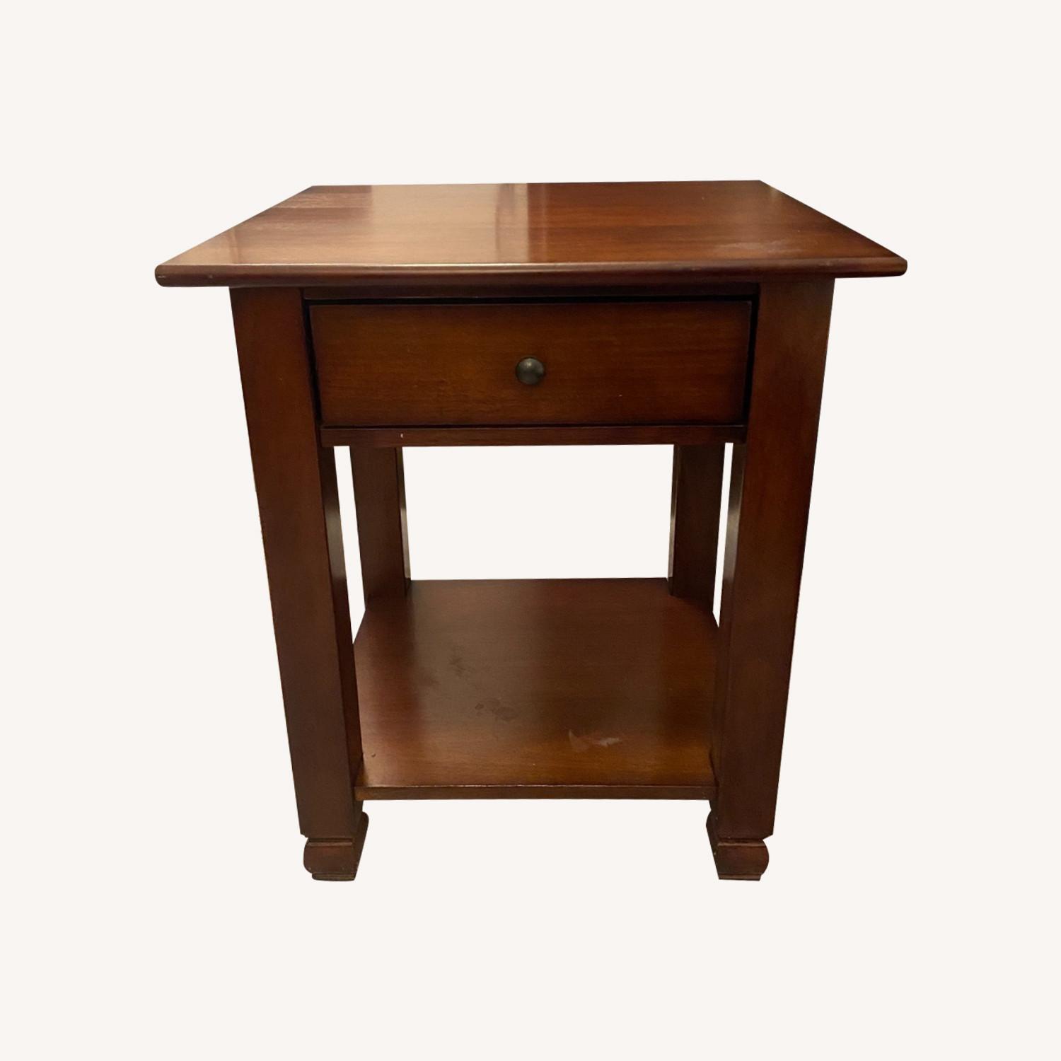 Pair of Dark Wood Nightstand - image-0