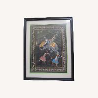 Art Print -INDIA Folklore Tiger Attack on Elephant