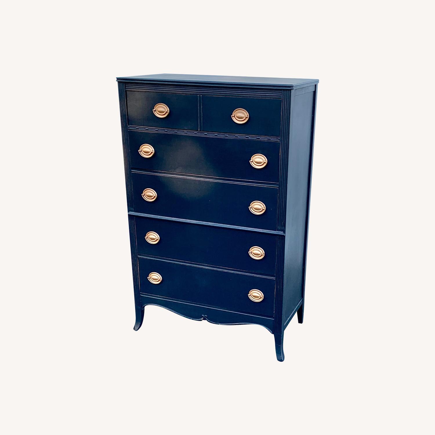 Hepplewhite Highboy Dresser Finished in Black - image-0