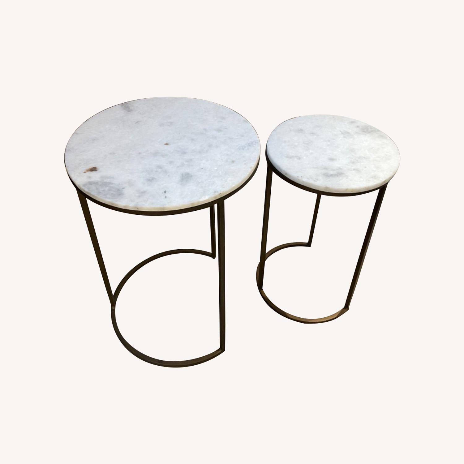 West Elm Marble Nesting Side Table - image-0