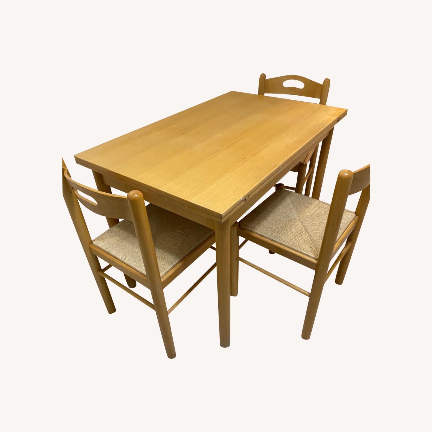 Expandable Kitchen Dinning Table Set with 3 Chairs - image-0