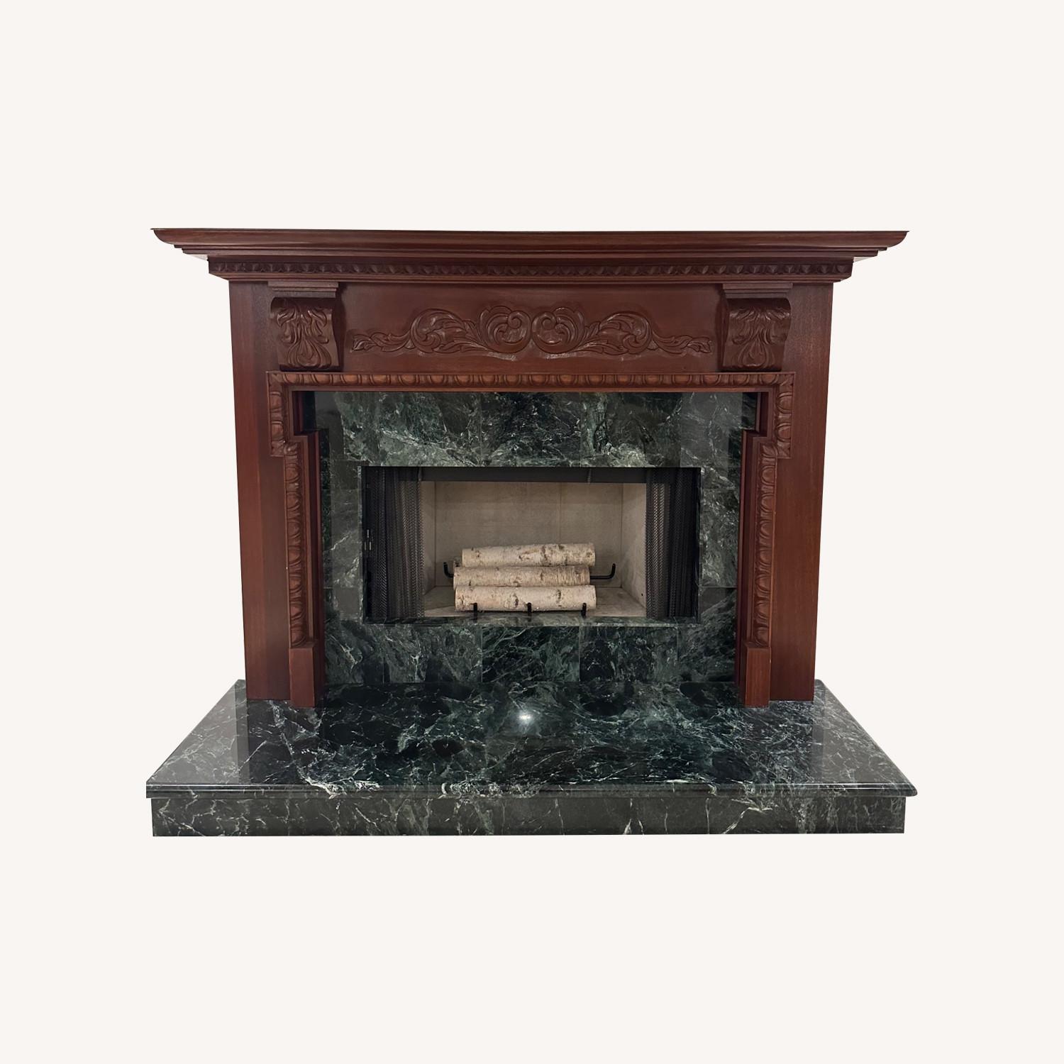 Mahogany Wood Fireplace Mantle - image-0