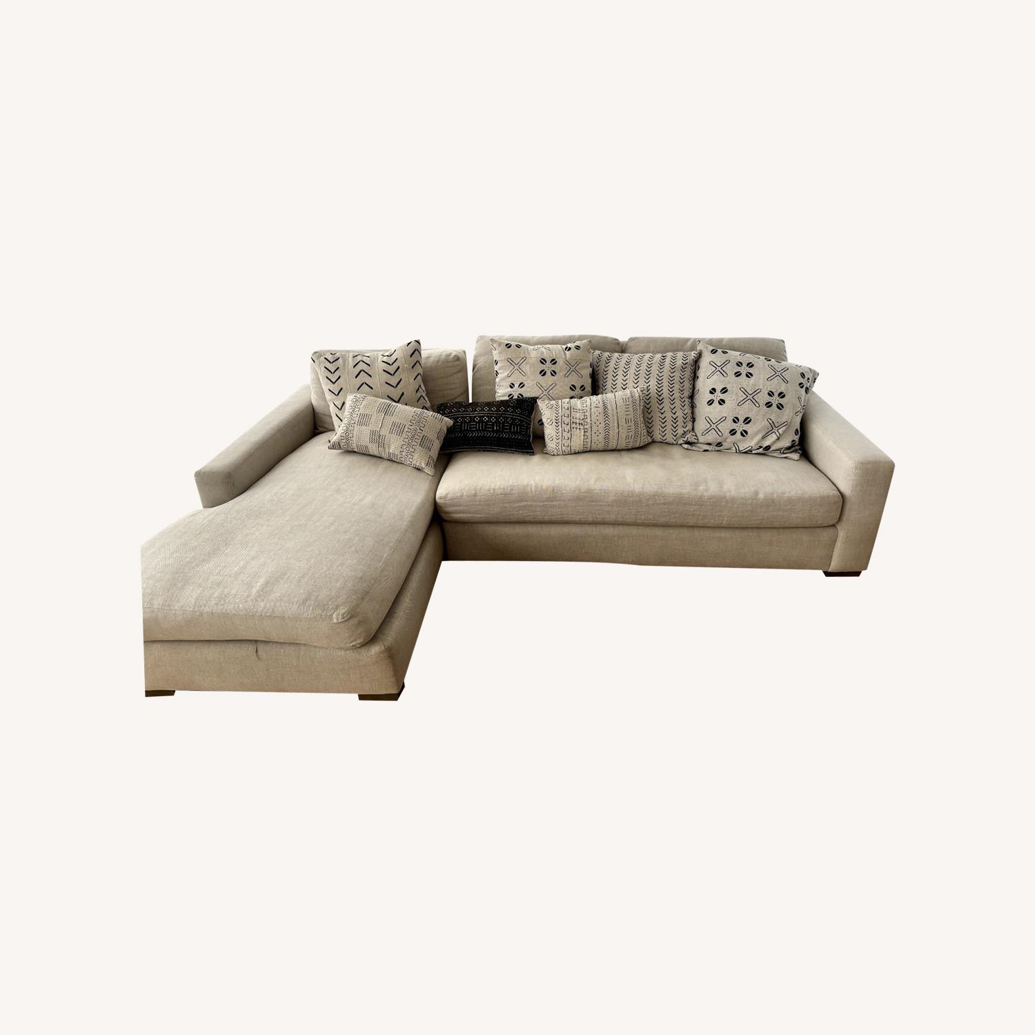 Restoration Hardware Cloud Sectional with Decorative Pillows - AptDeco