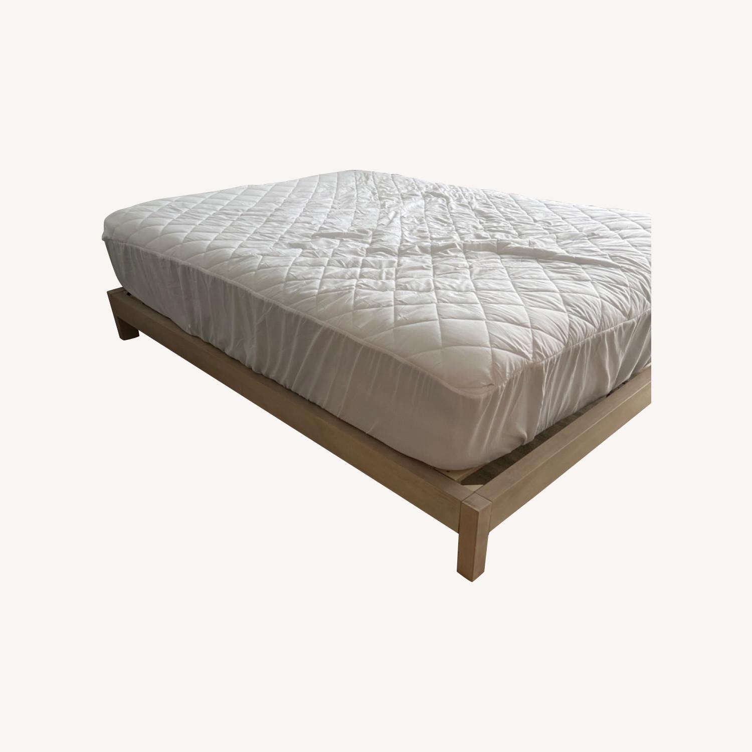 CB2 Queen Size White Wash Bed Frame AptDeco