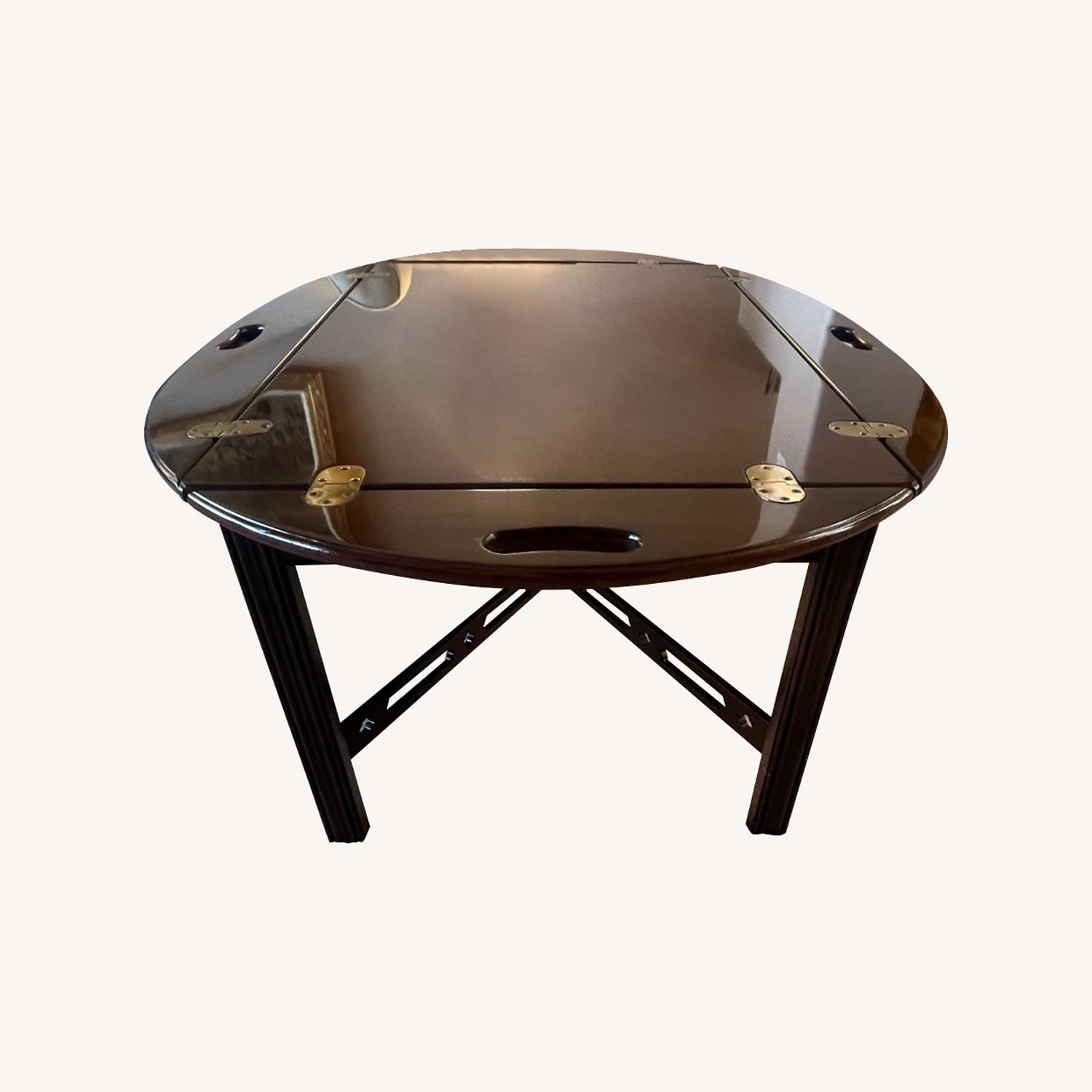 Ethan Allen Cherry Wood Butlers Tray Coffee Table AptDeco