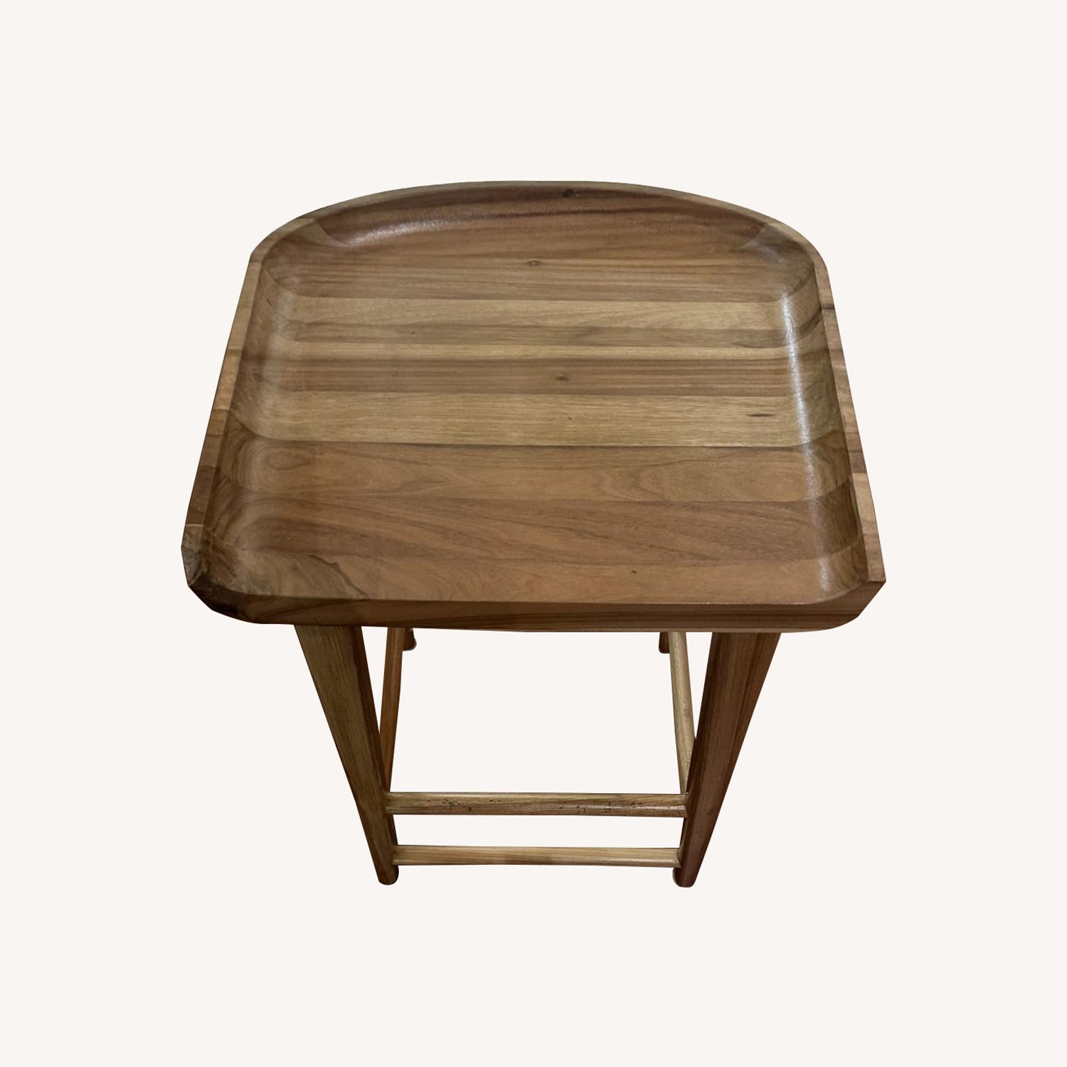 West Elm Natural Wood Bar Stool - image-0