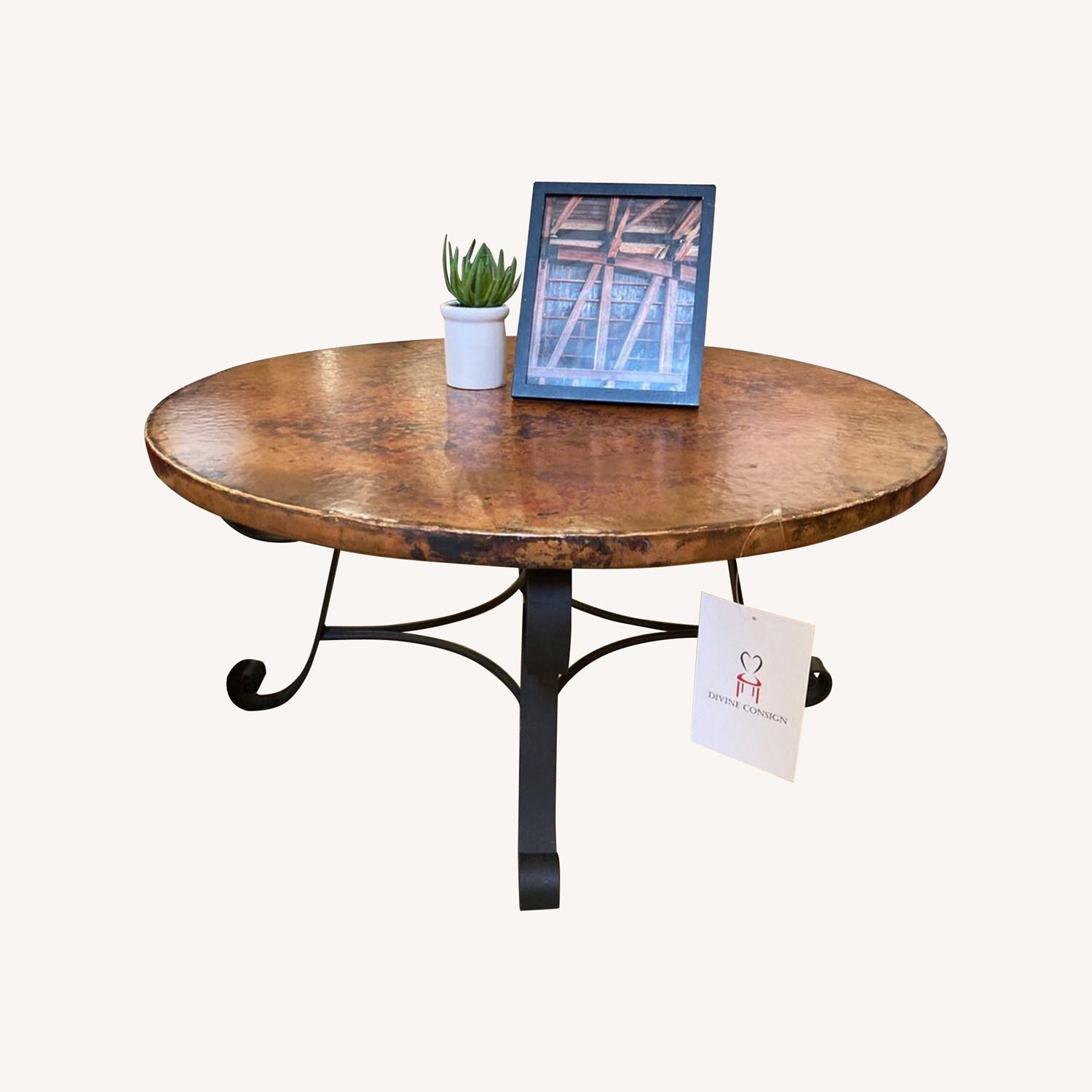 Round Hammered Copper Coffee Table AptDeco