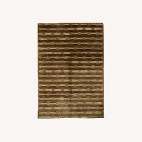 Luxury Modern Hand-Knotted Taupe 6x8 Rug