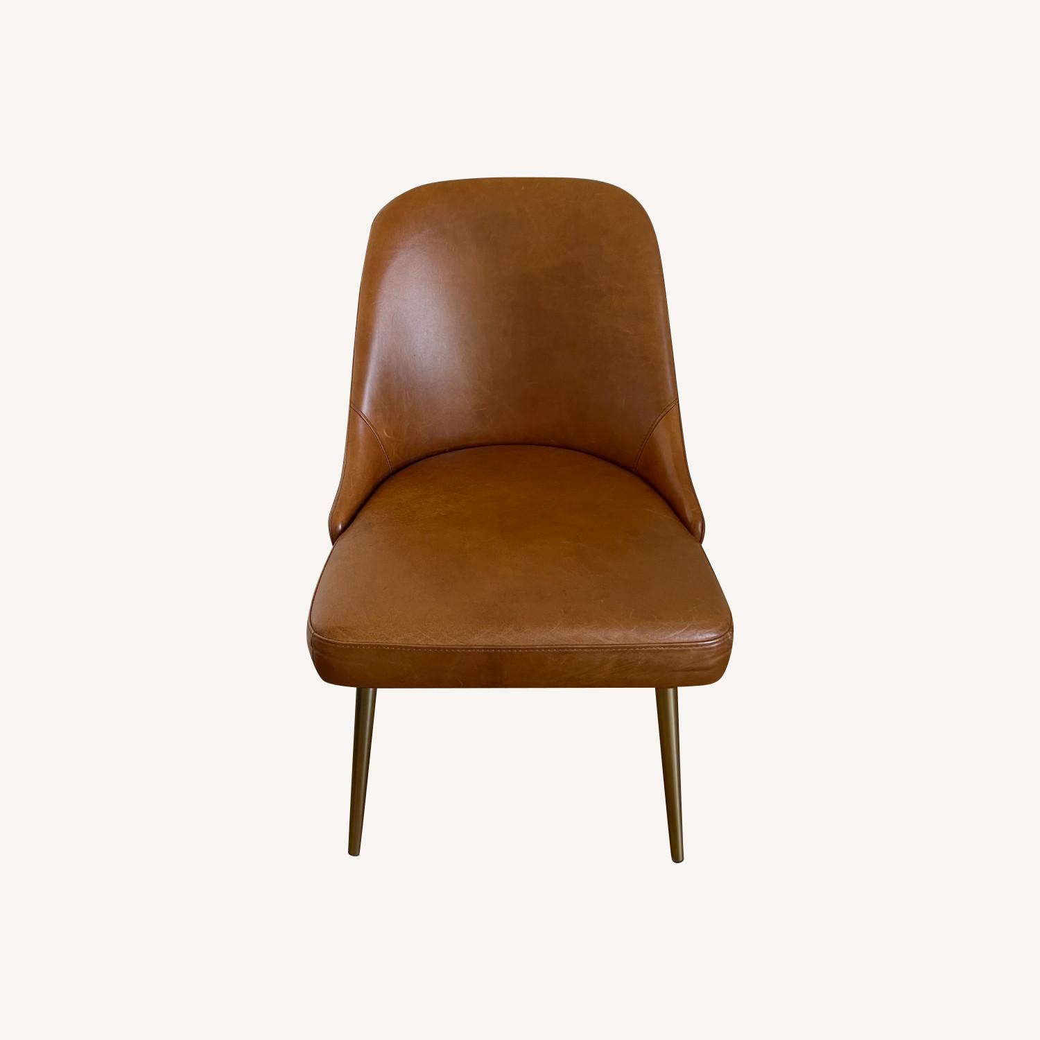 West Elm Mid-Century Leather Dining Chairs - image-5