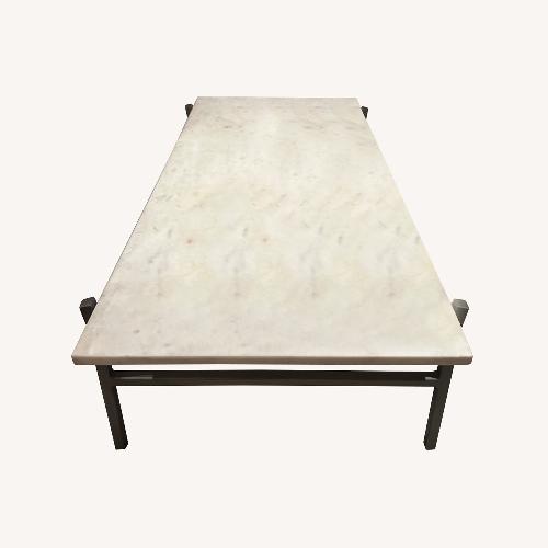 CB2 White Marble Coffee Table AptDeco