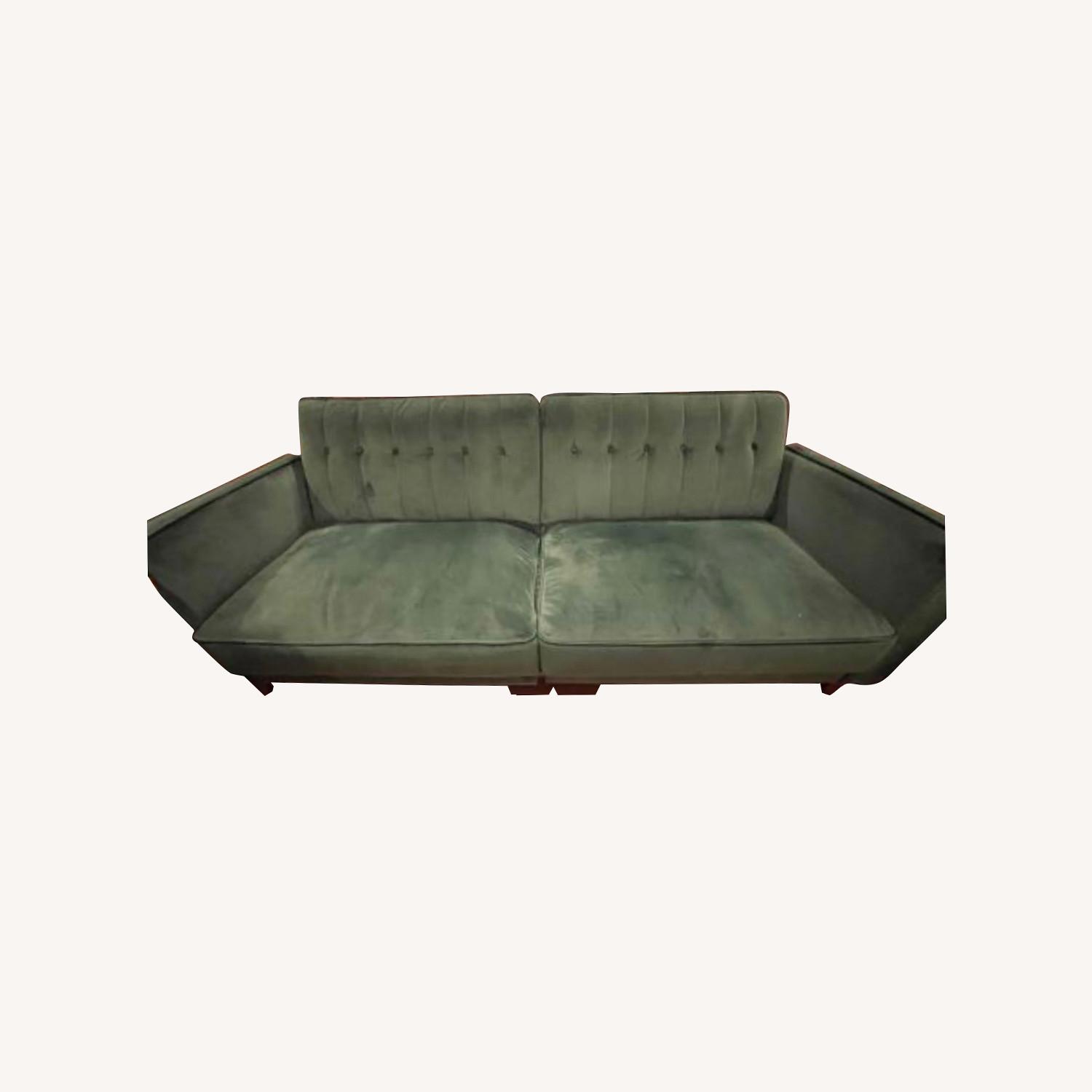 Mercury Row Perdue Velvet Square Arm Convertible Sleeper AptDeco