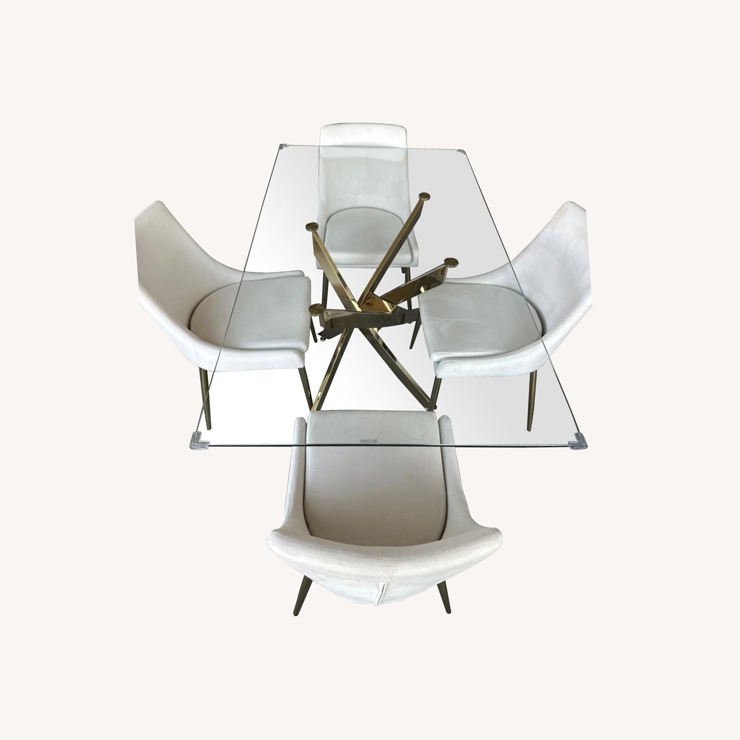 Wayfair Dining Table and Velvet Chairs - image-0