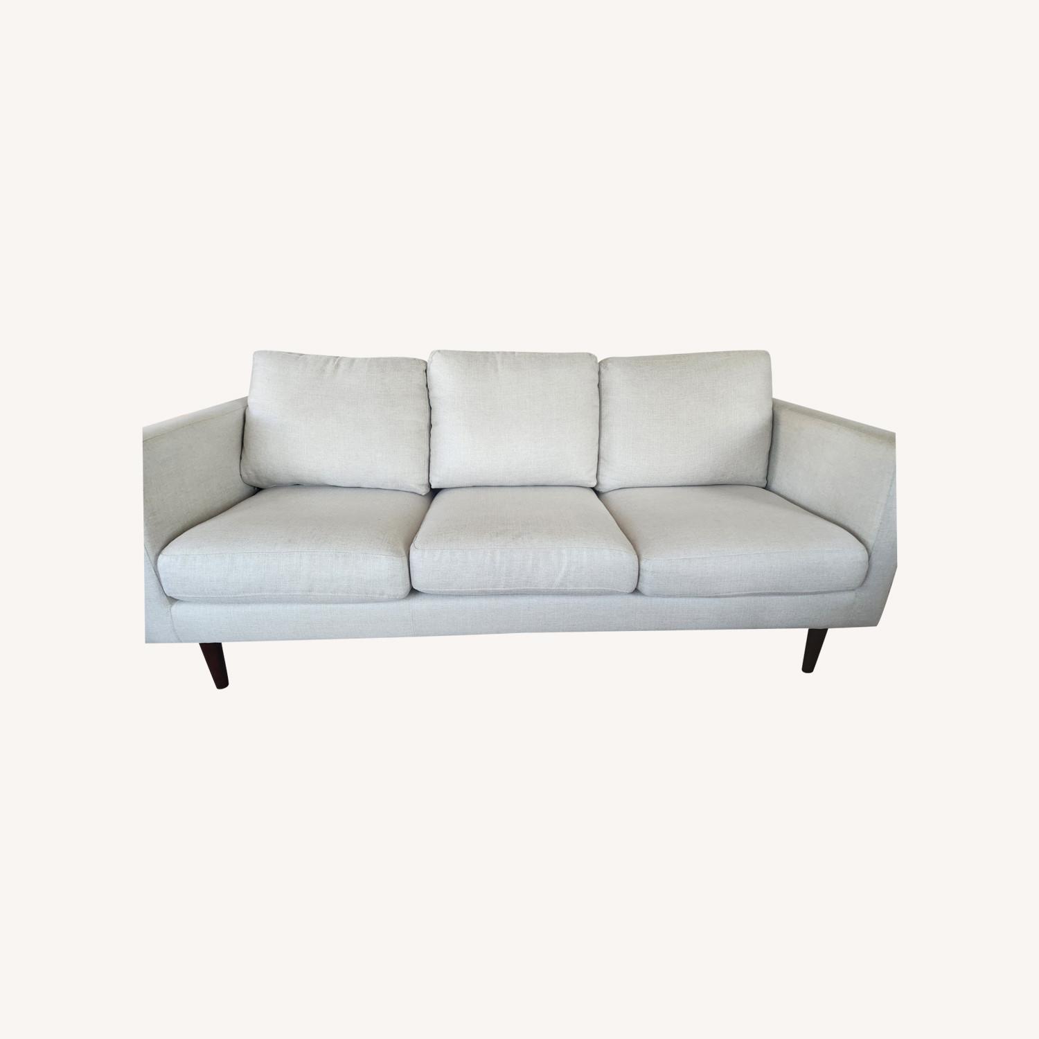 Modern Upholstered Sofa in Linen - image-0