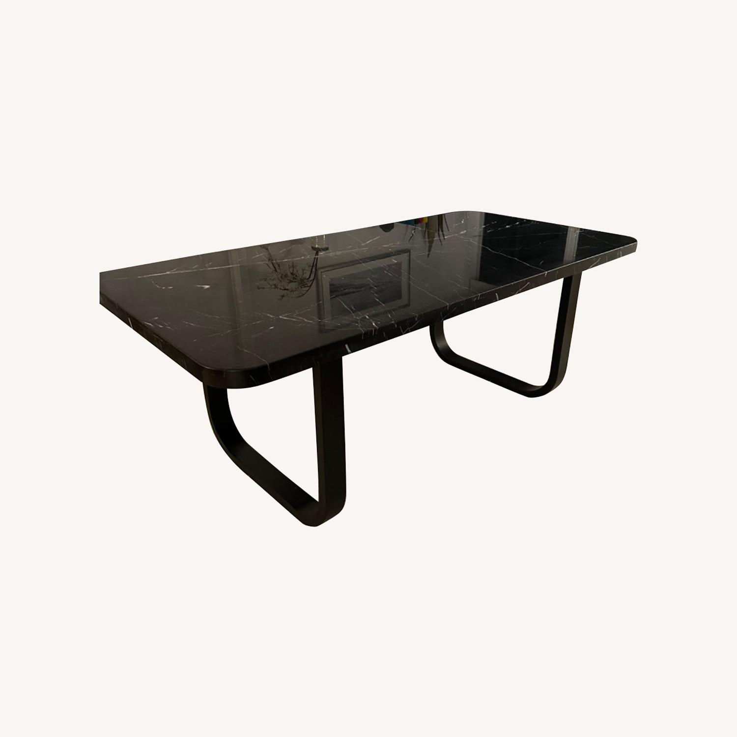 CB2 Eat Play Black Marble Dining Table - image-0