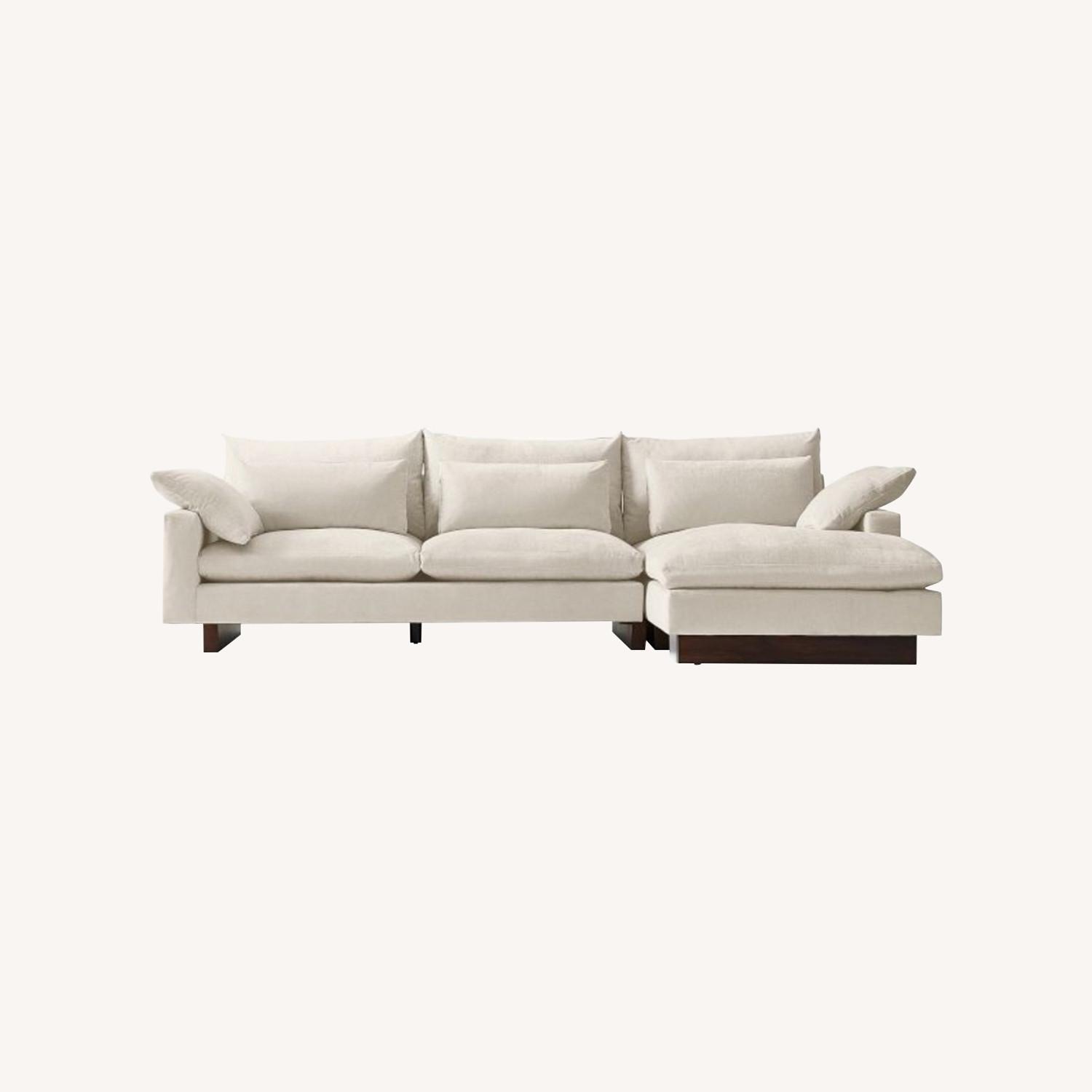 West Elm Harmony Sectional in White Boucle - image-0