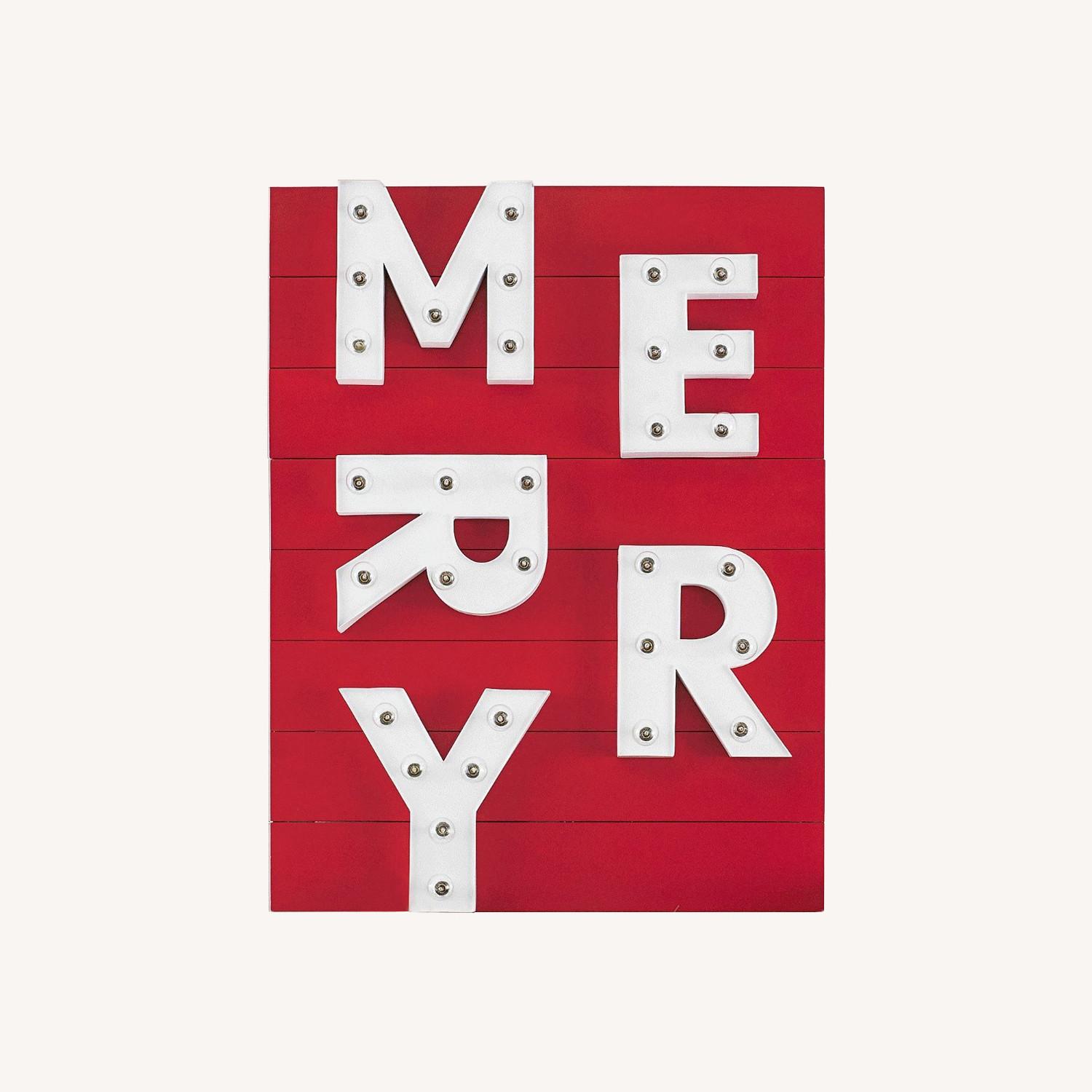 Pottery Barn Marquee Merry Sign - image-0