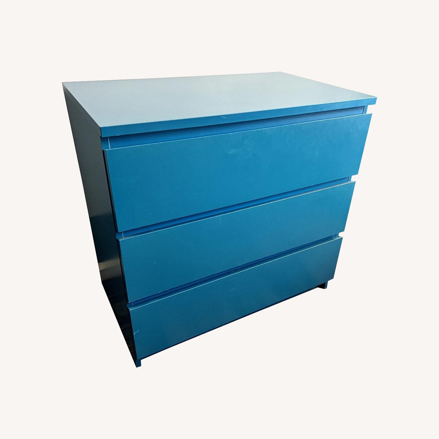 IKEA Malm Blue 3 Drawer Dresser - image-0