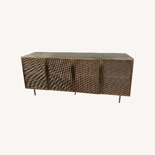CB2 BLACK Marble Sideboard Credenza AptDeco