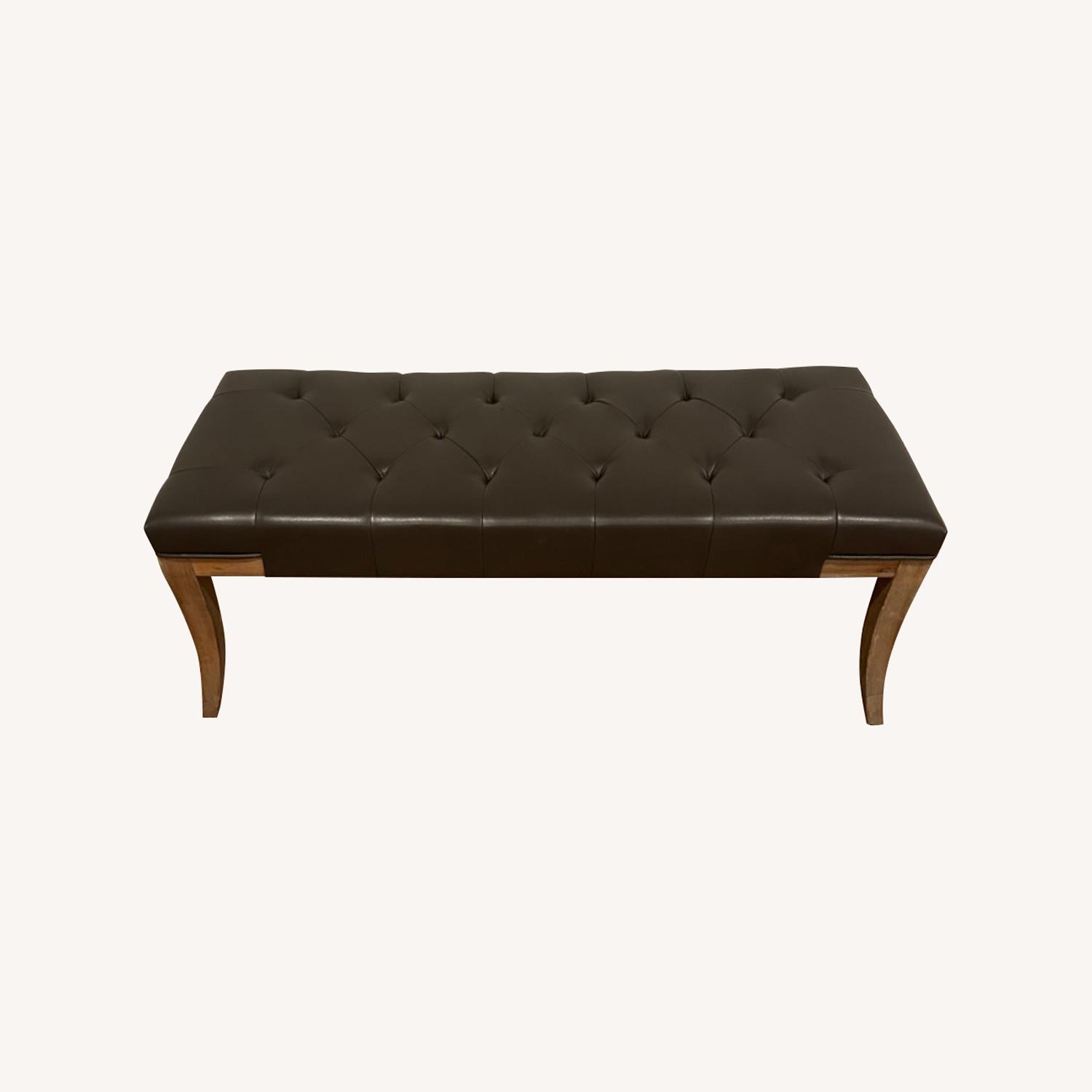 Faux Leather Tufted Bench - image-0