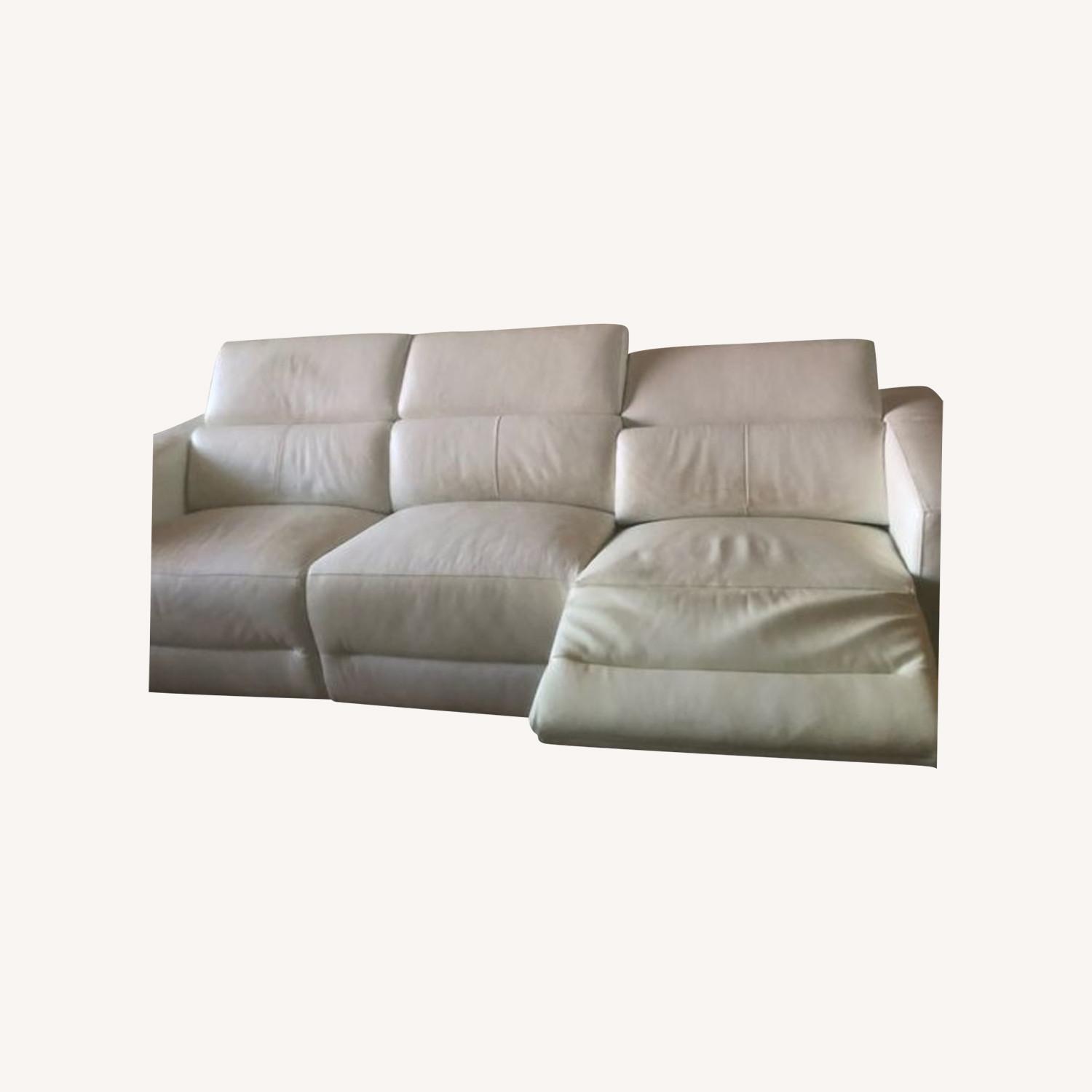 Z Gallerie White Leather Couch - image-0