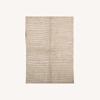 Luxury Modern Hand-Knotted Cream 5x7 Rug