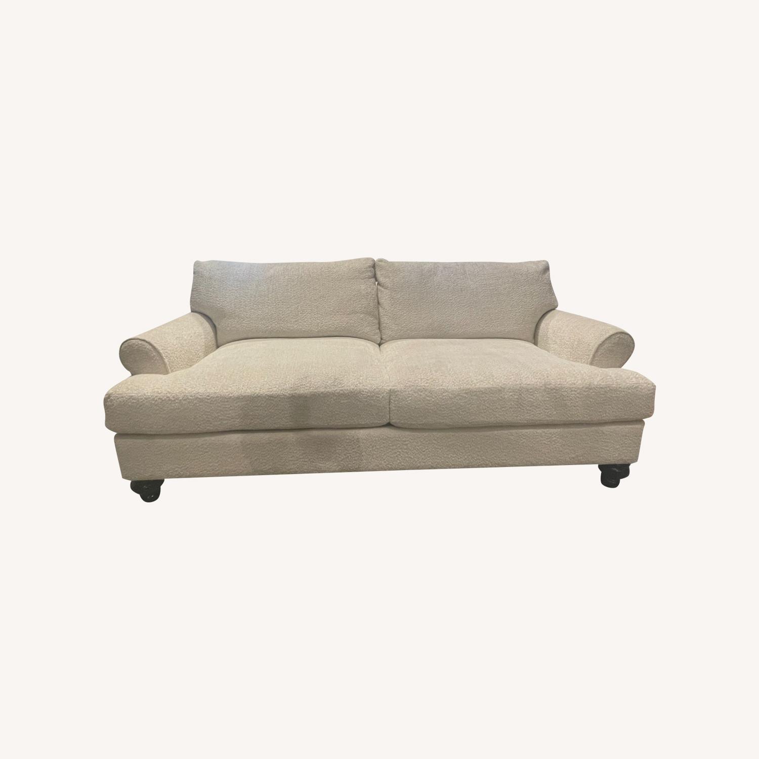 Anna Customizable Couch in White Fabric - image-0