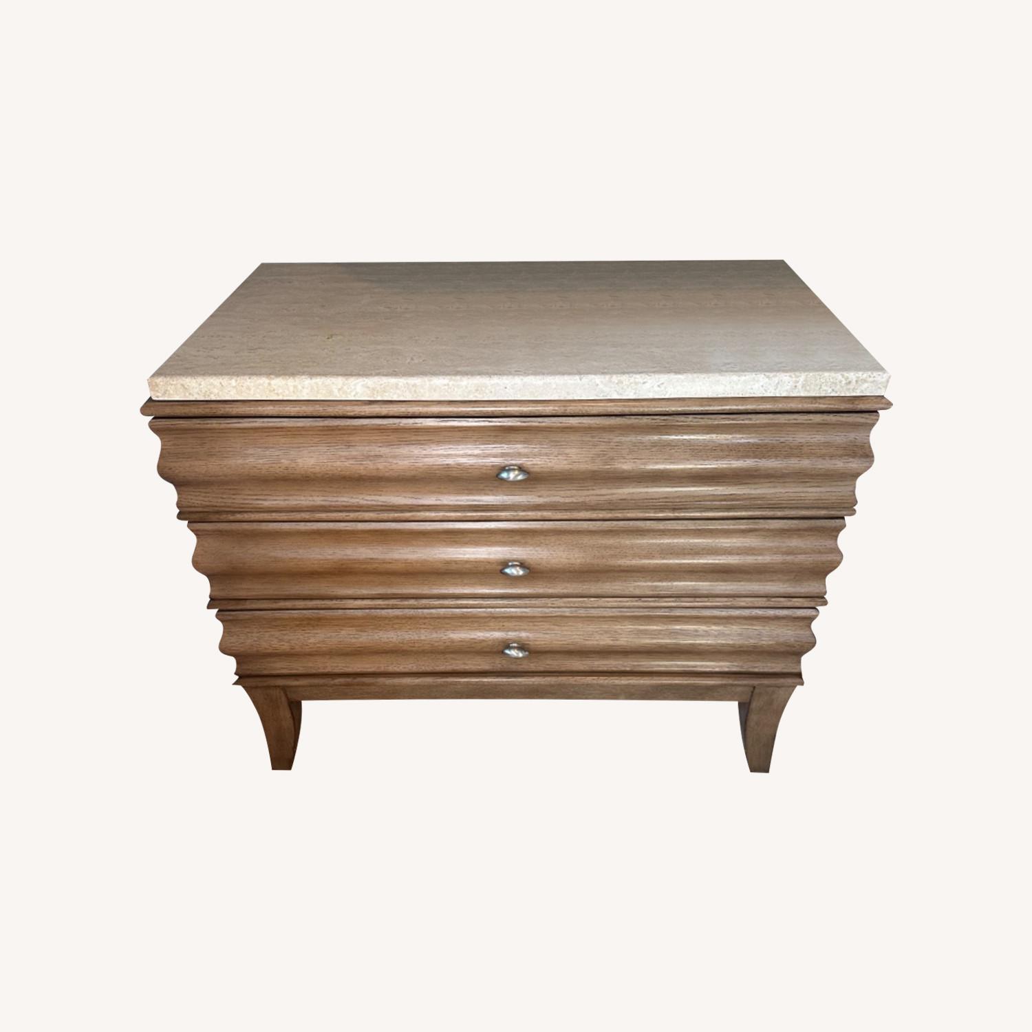 2 Bernhardt stone Wood Oversized Nightstands Chest - image-0
