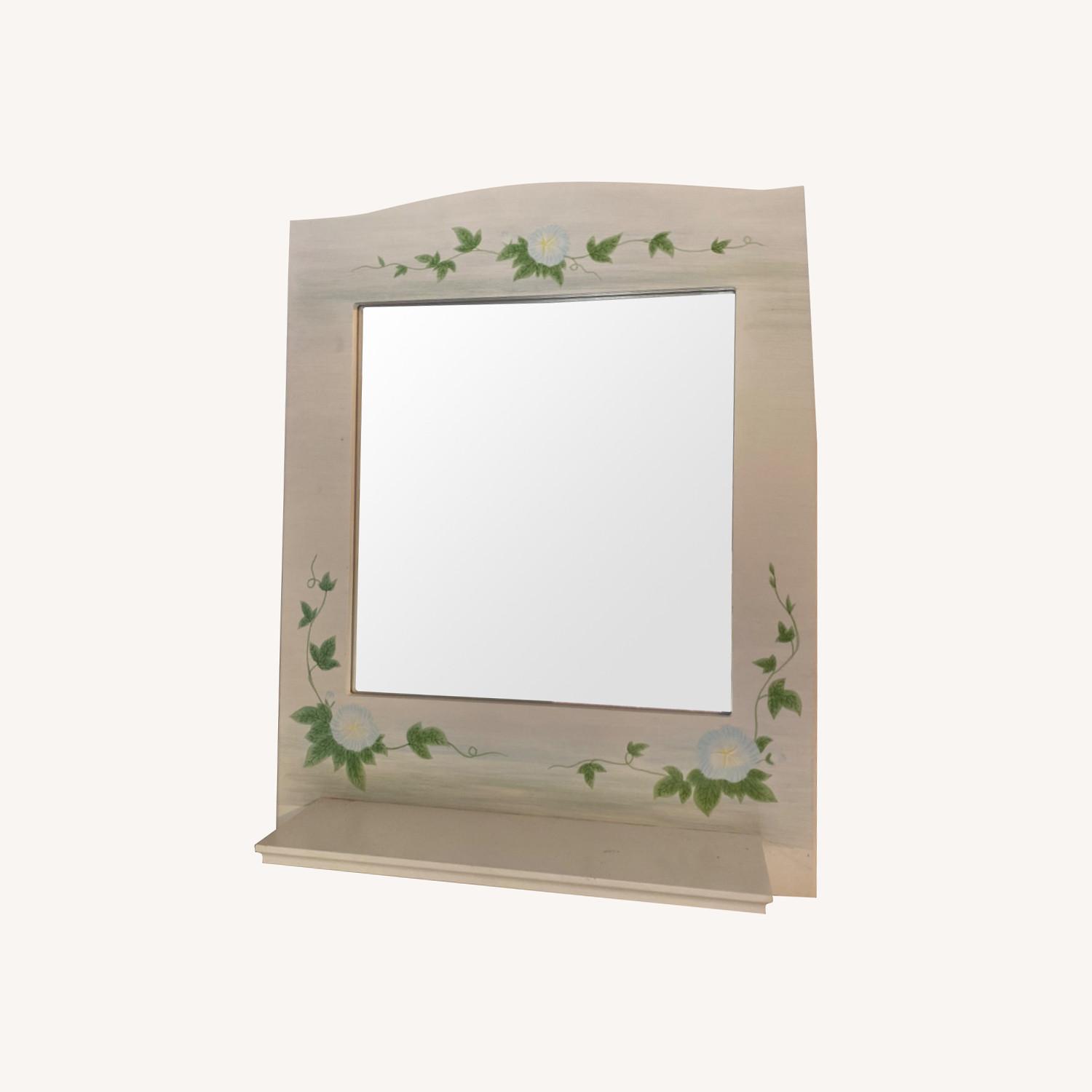 Hand Painted Decorative Mirror with Shelf - image-0