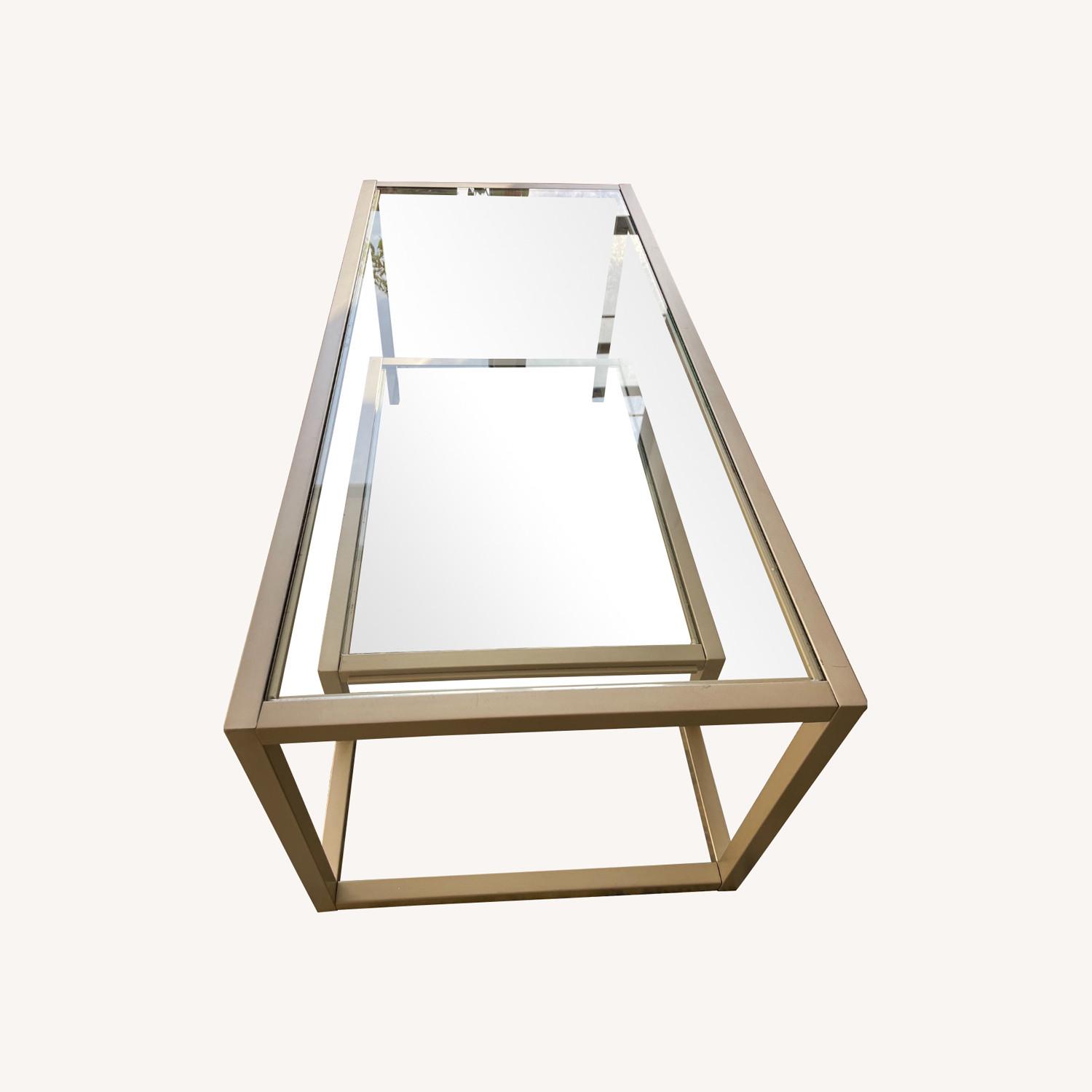 Glass & Silver Coffee Table - image-0