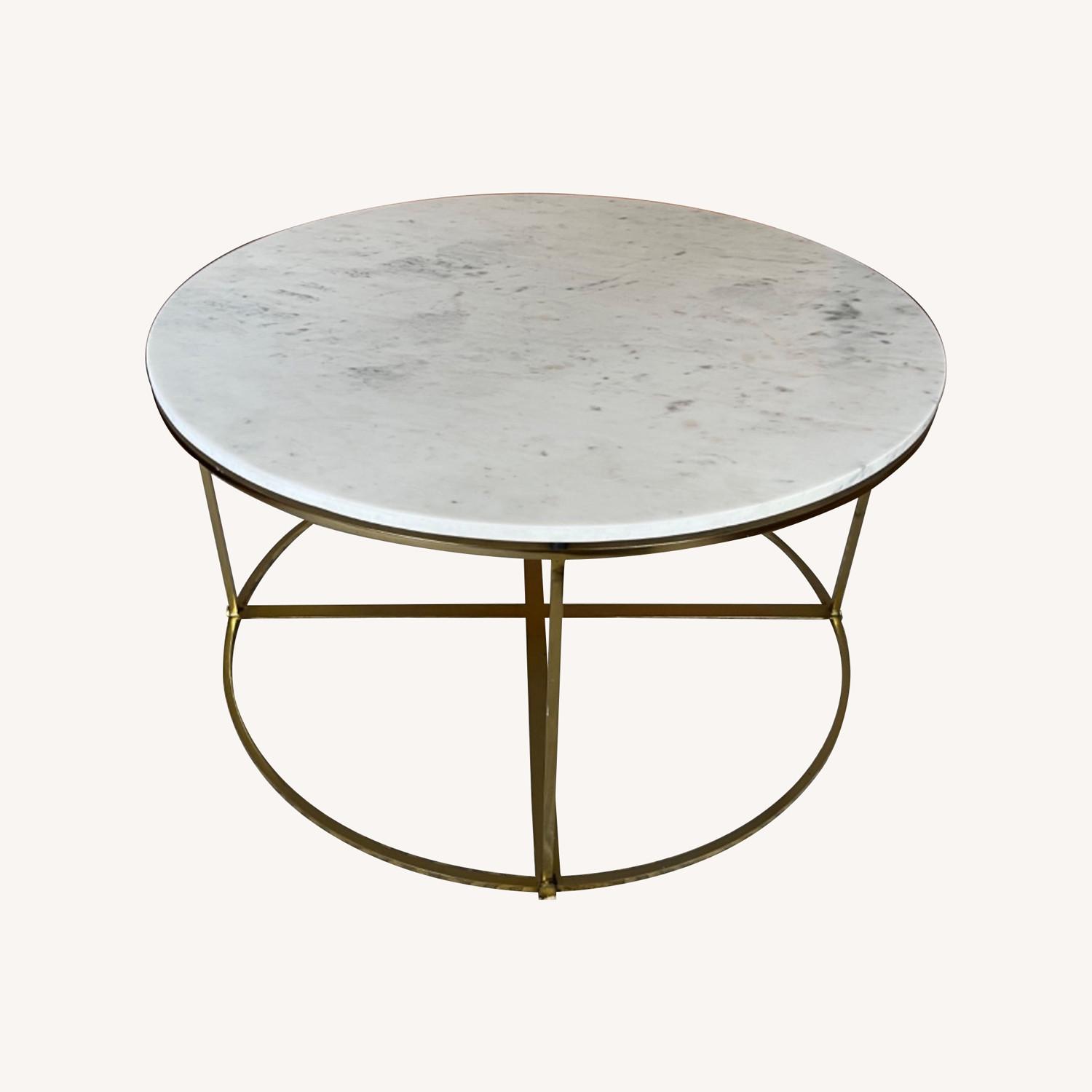 Anthropologie Marble Round Coffee Table - image-0