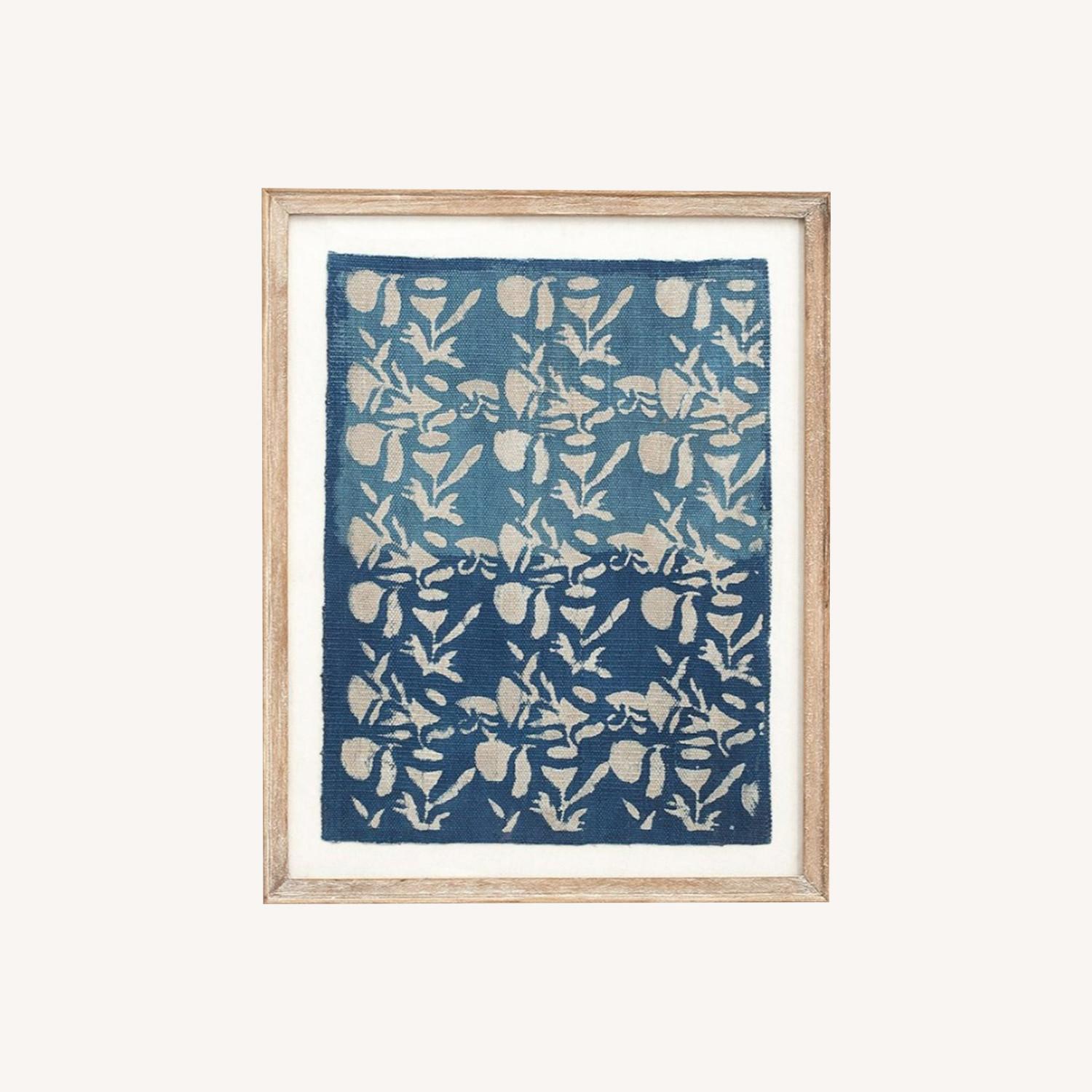 Pottery Barn Framed Hand-Painted Textile Wall Art - image-0