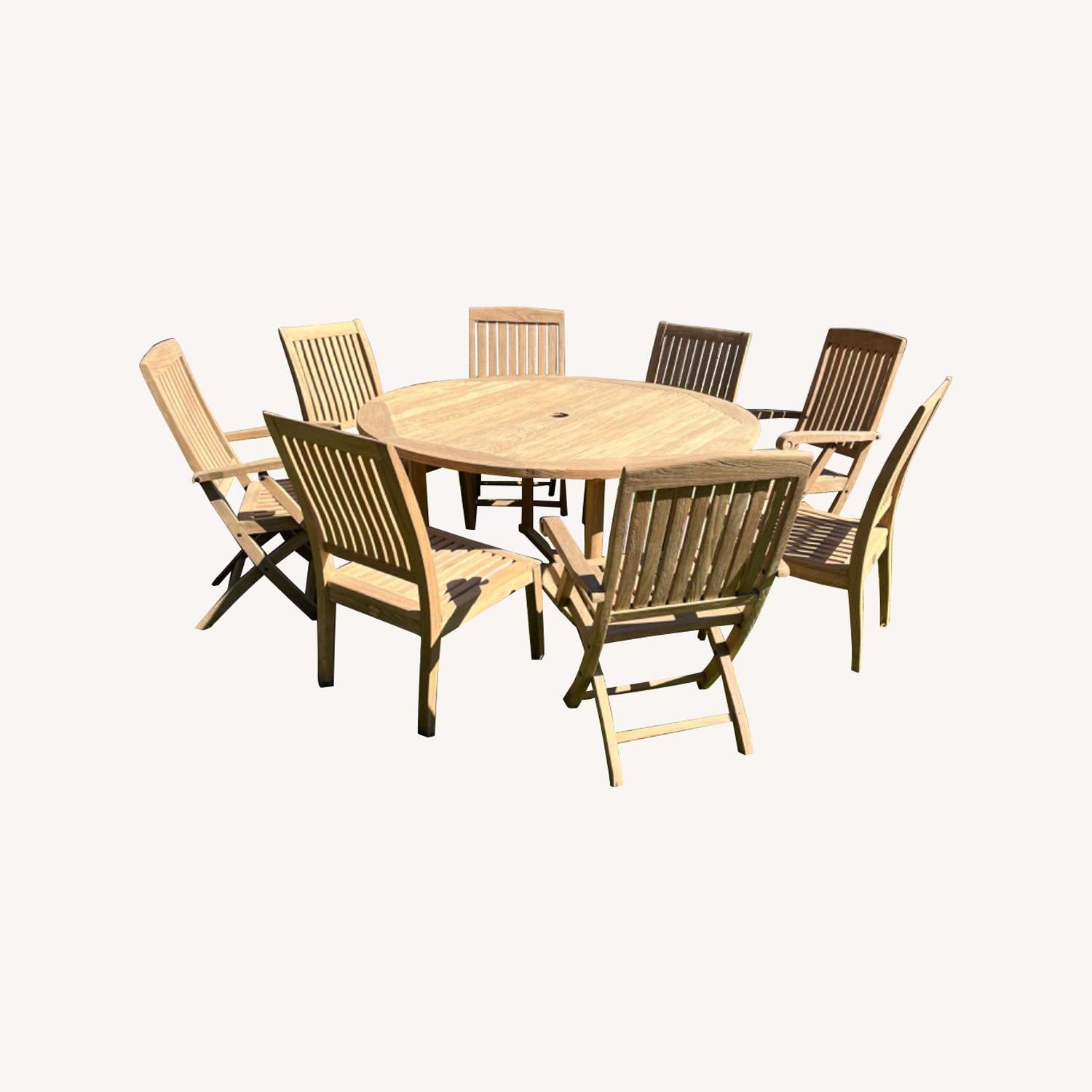 Teak Table Set w 8 Chairs - image-0