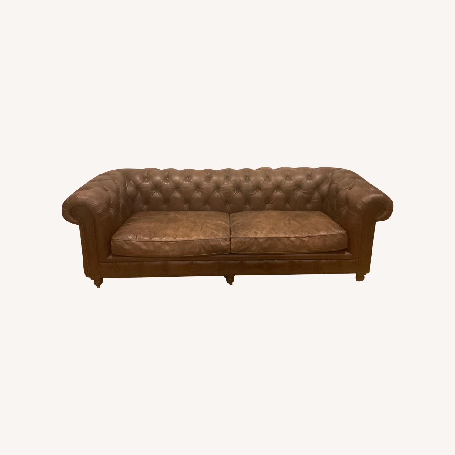 Restoration Hardware Kensington Leather Sofa - image-0