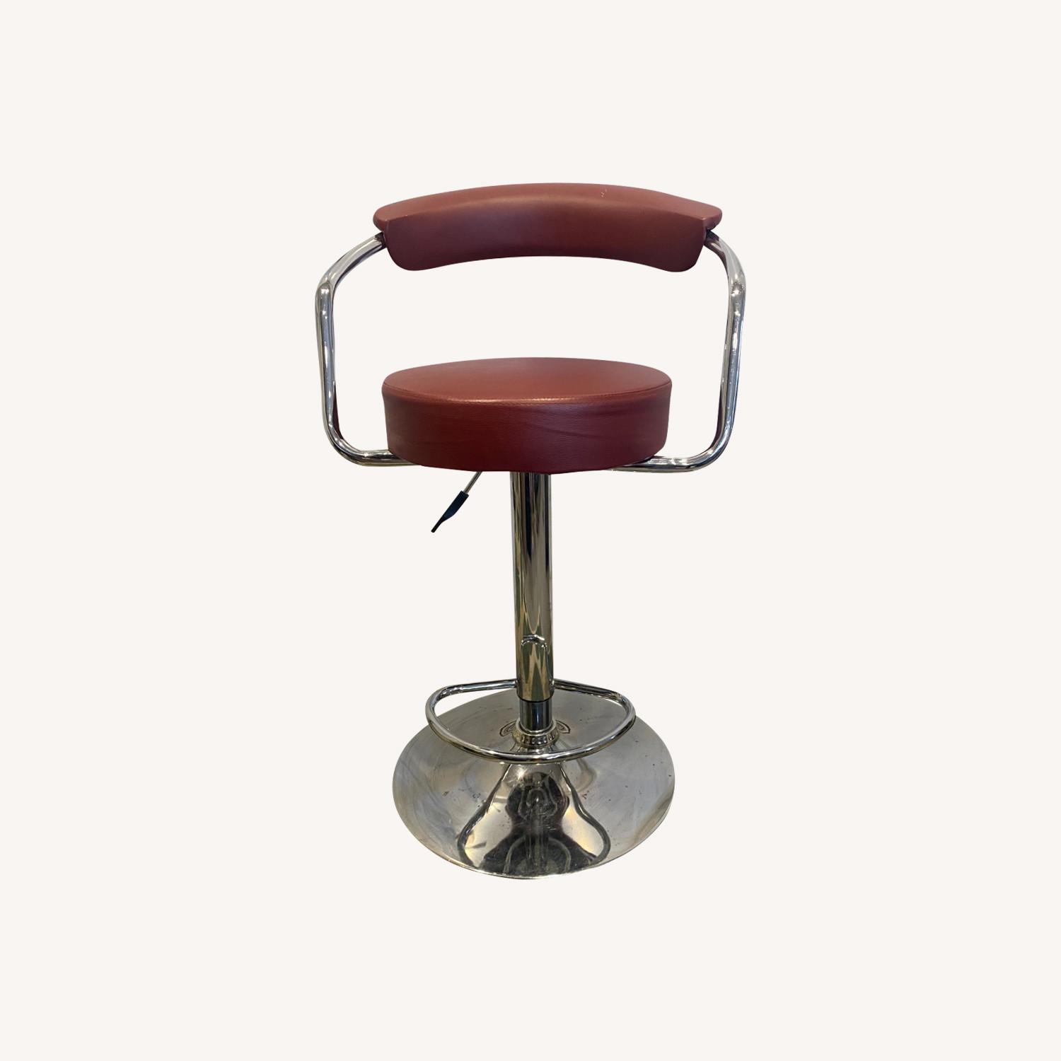 Adjustable Height Swivel Metal Bar Stool - image-0