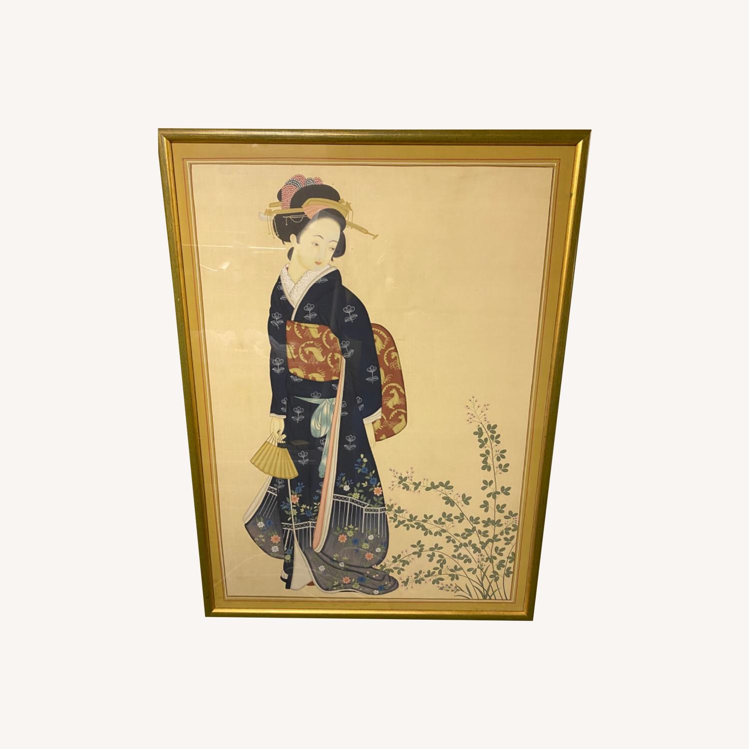 Original Painted Silk Geisha - image-0