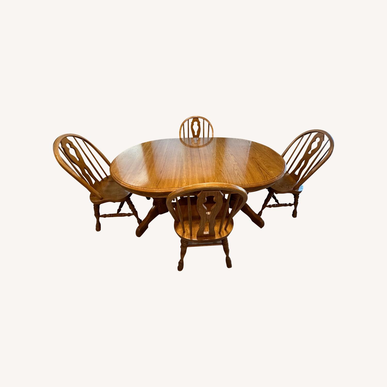 7 Piece Oak Dining Set - image-0