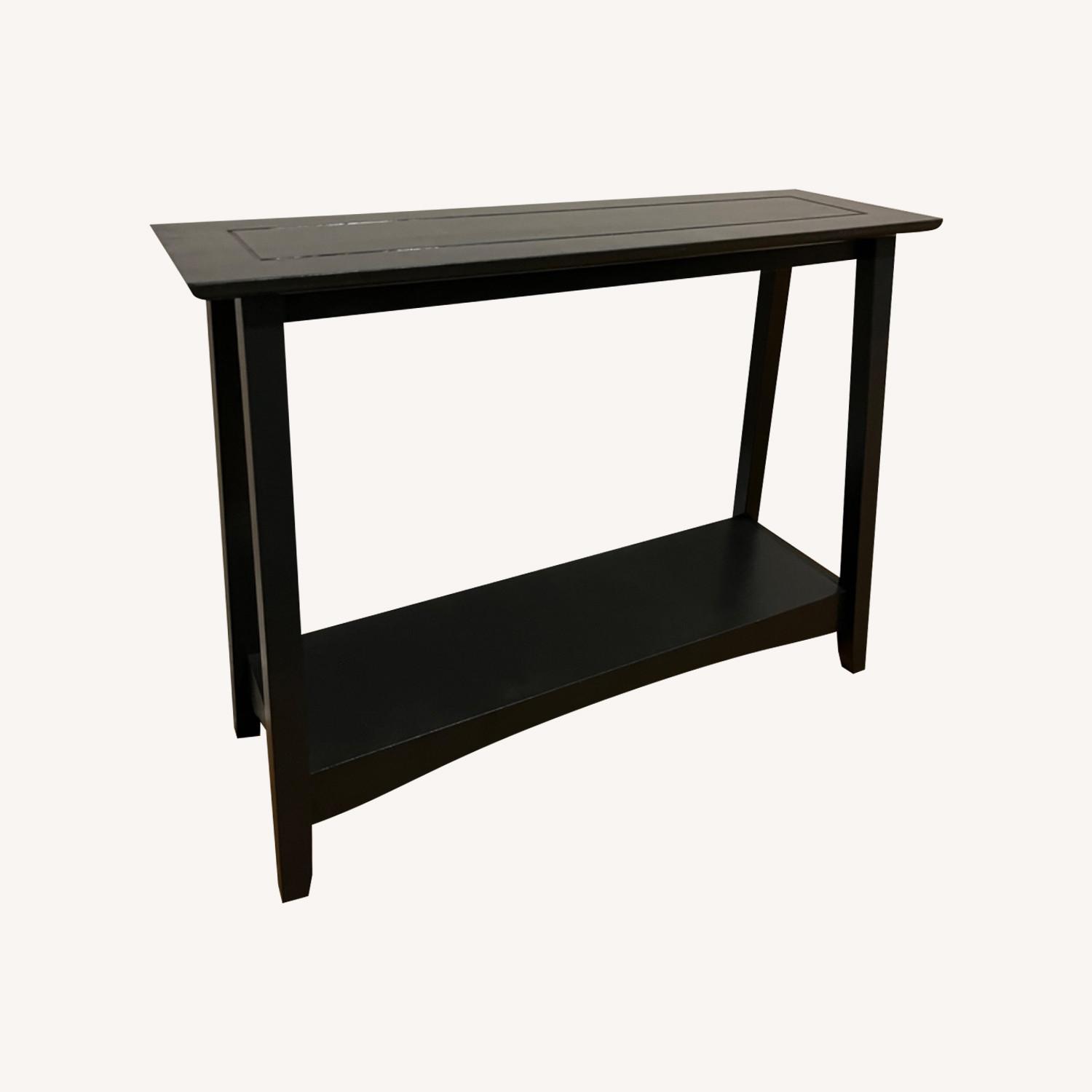 Black Wood Console Table - image-0