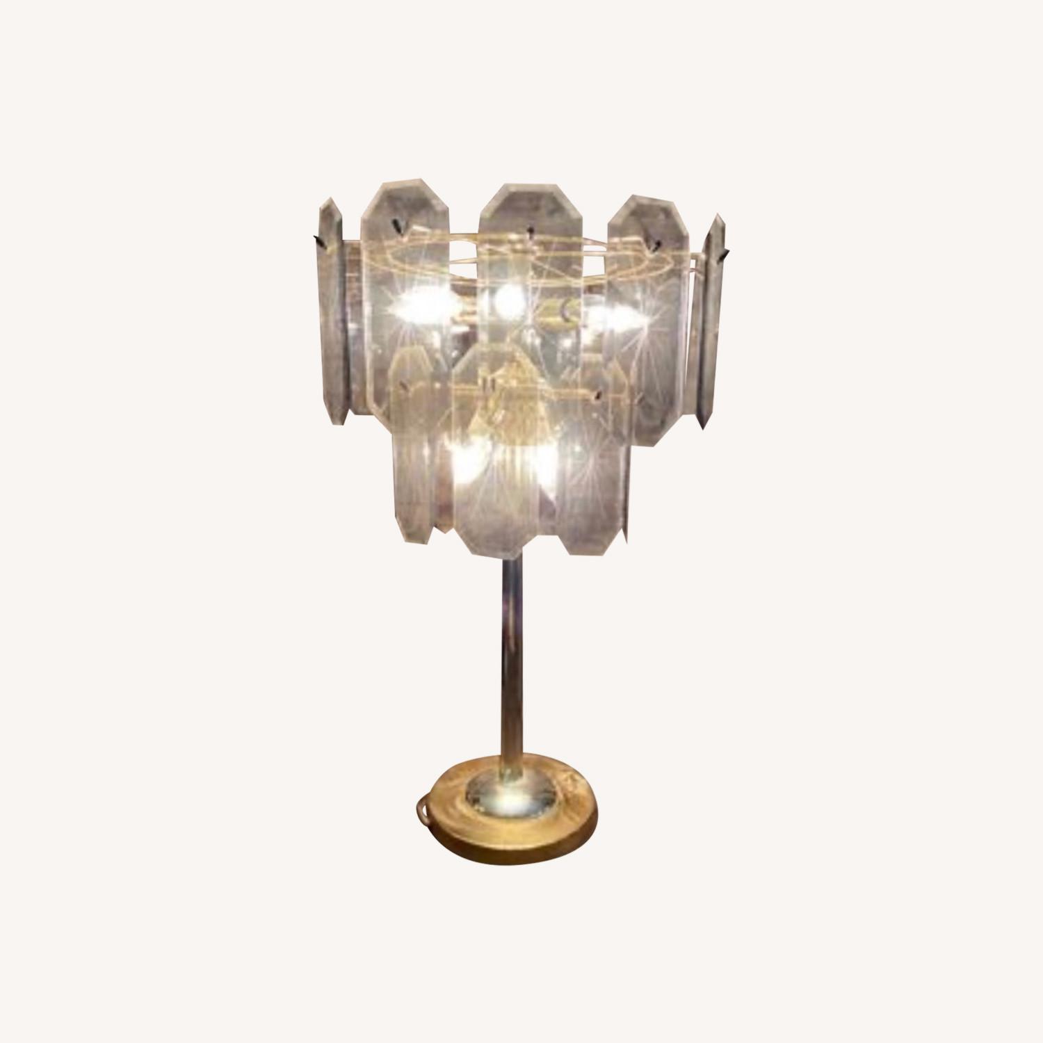 Vintage Smoked Glass Lamp - image-0
