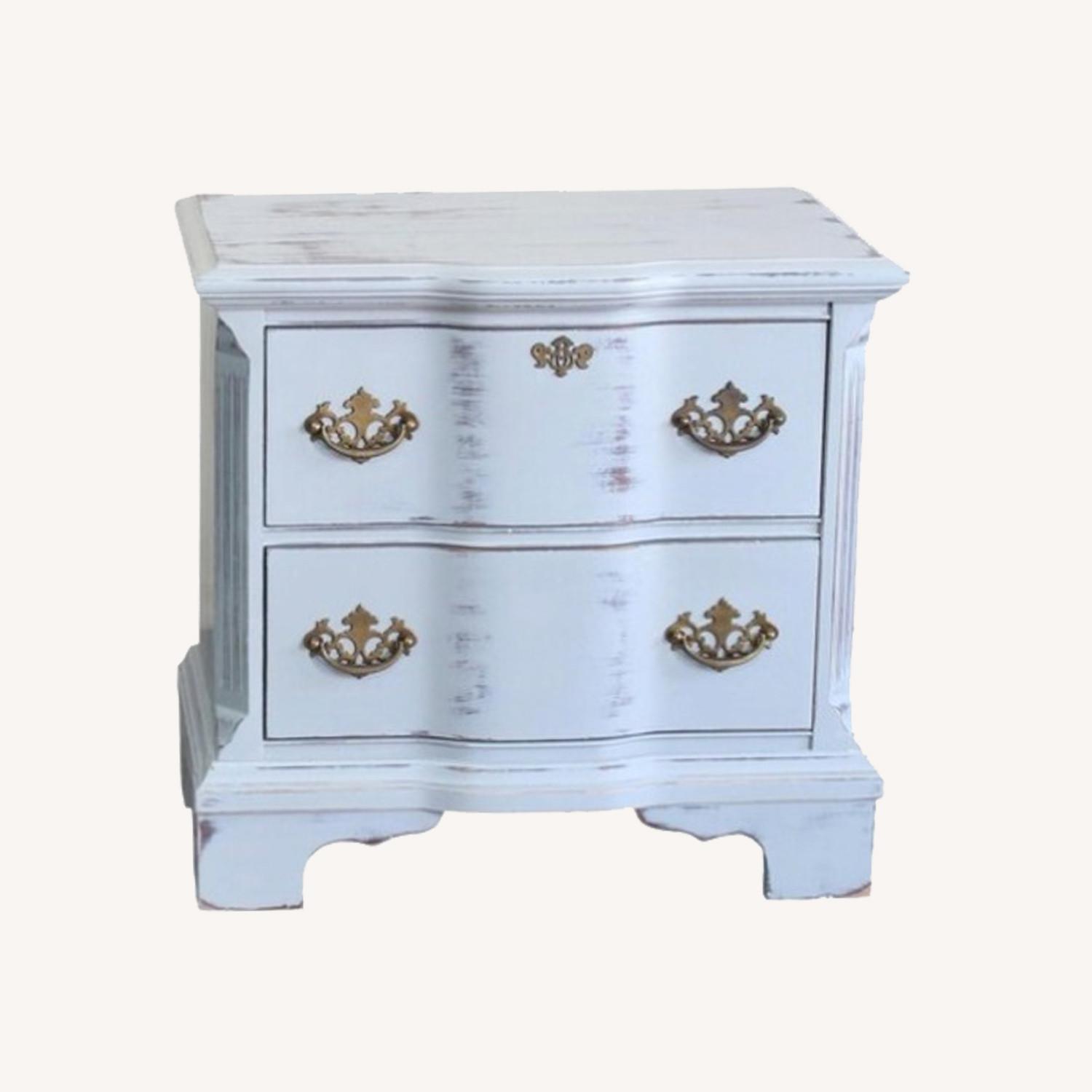 Gray Distressed Nightstand Pair - image-8