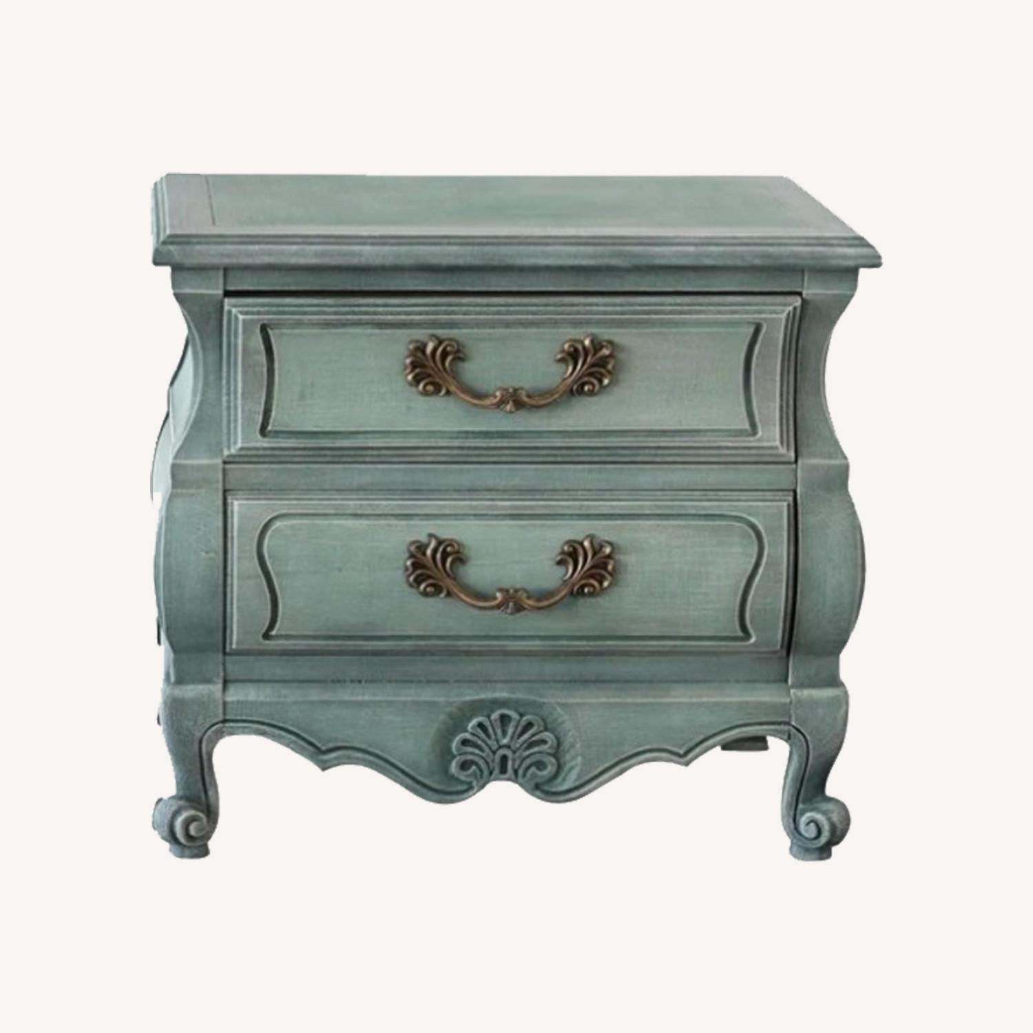 Pair of Vintage Bombay Style Green Nightstands - image-4