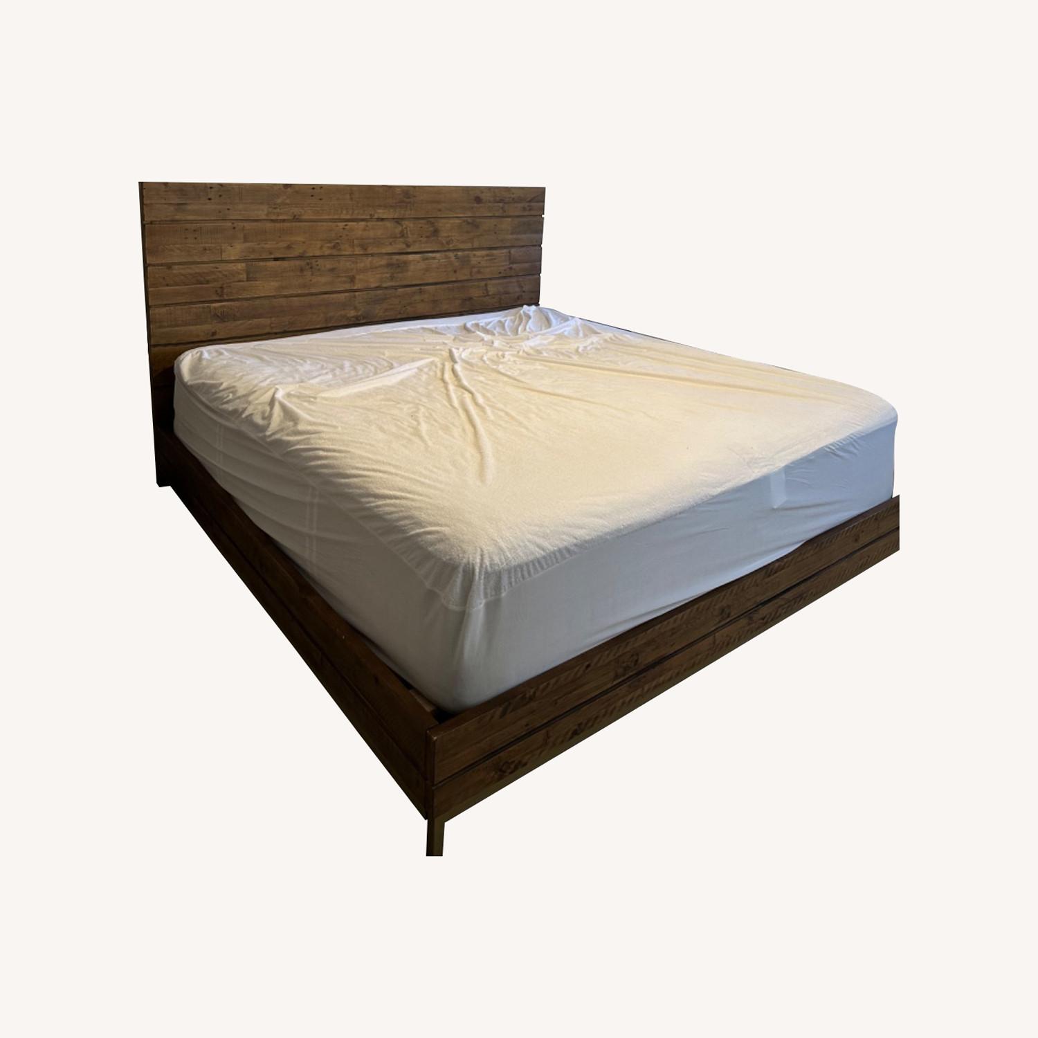 West Elm Reclaimed Wood King Bed - image-0