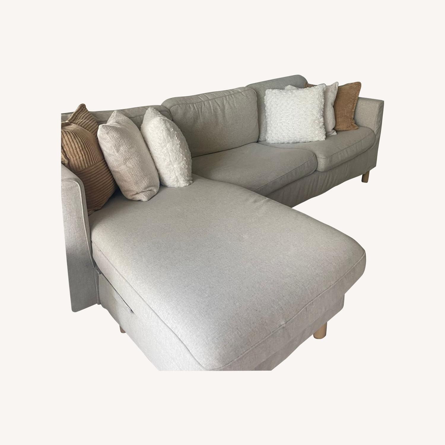 IKEA Sectional Sofa with Chaise Gunnared Beige - image-0