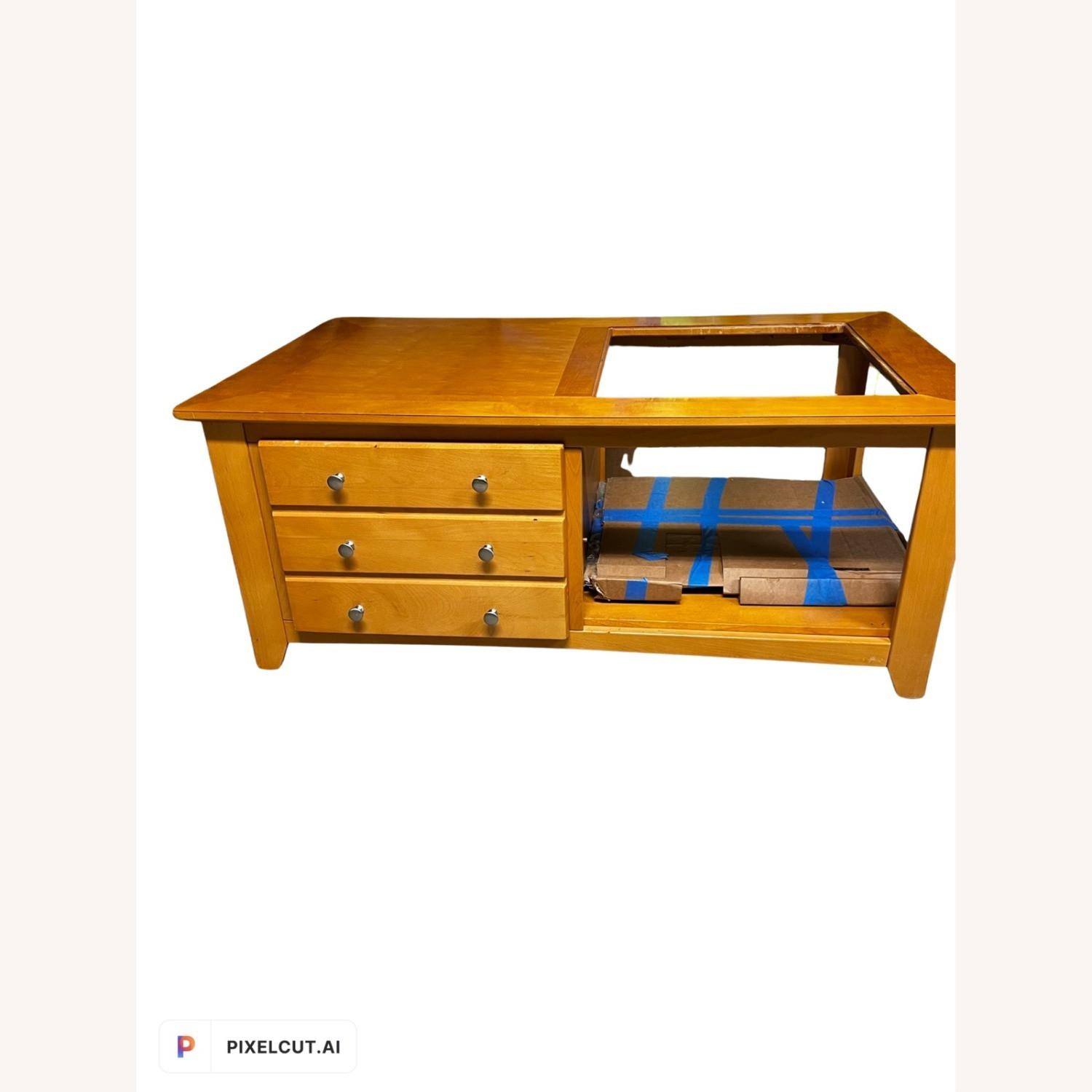 Wooden Table with Glass - image-7