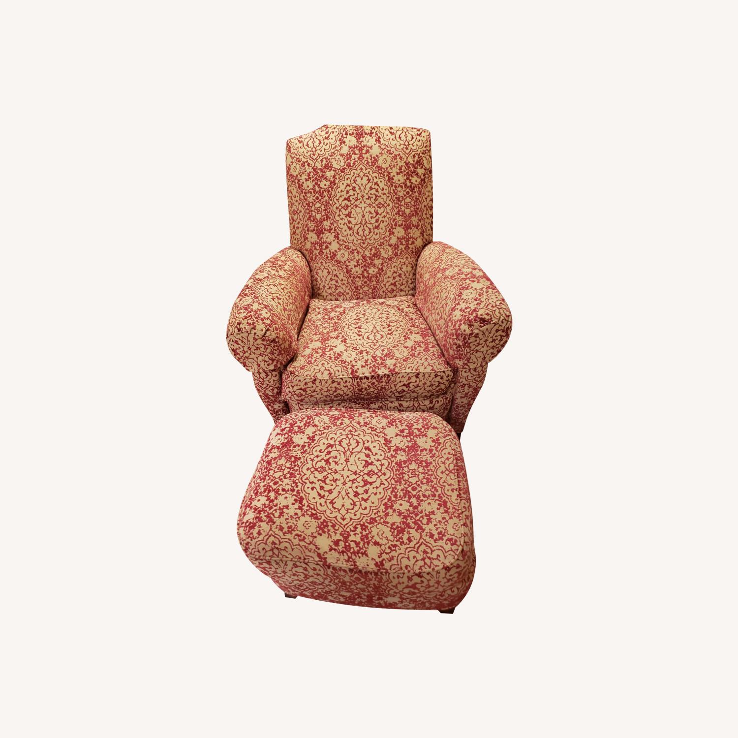 Ethan Allen Accent Chair with Ottaman - image-0