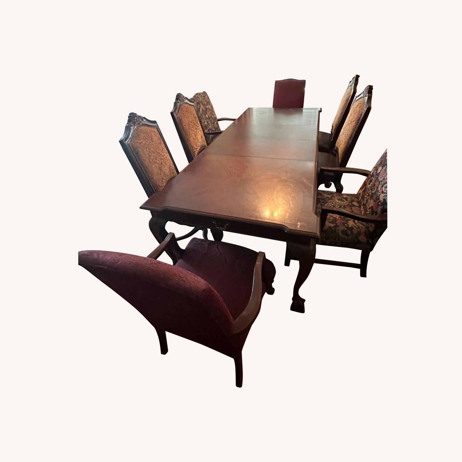Mahogany Clawfoot Dining Table and Chairs - image-0