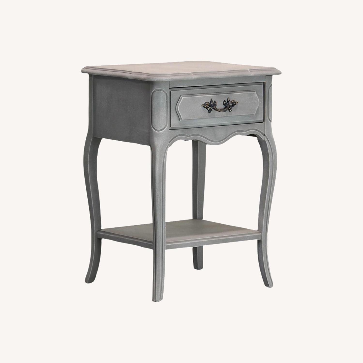 Vintage French Style Greige Taupe Side Tables - image-8