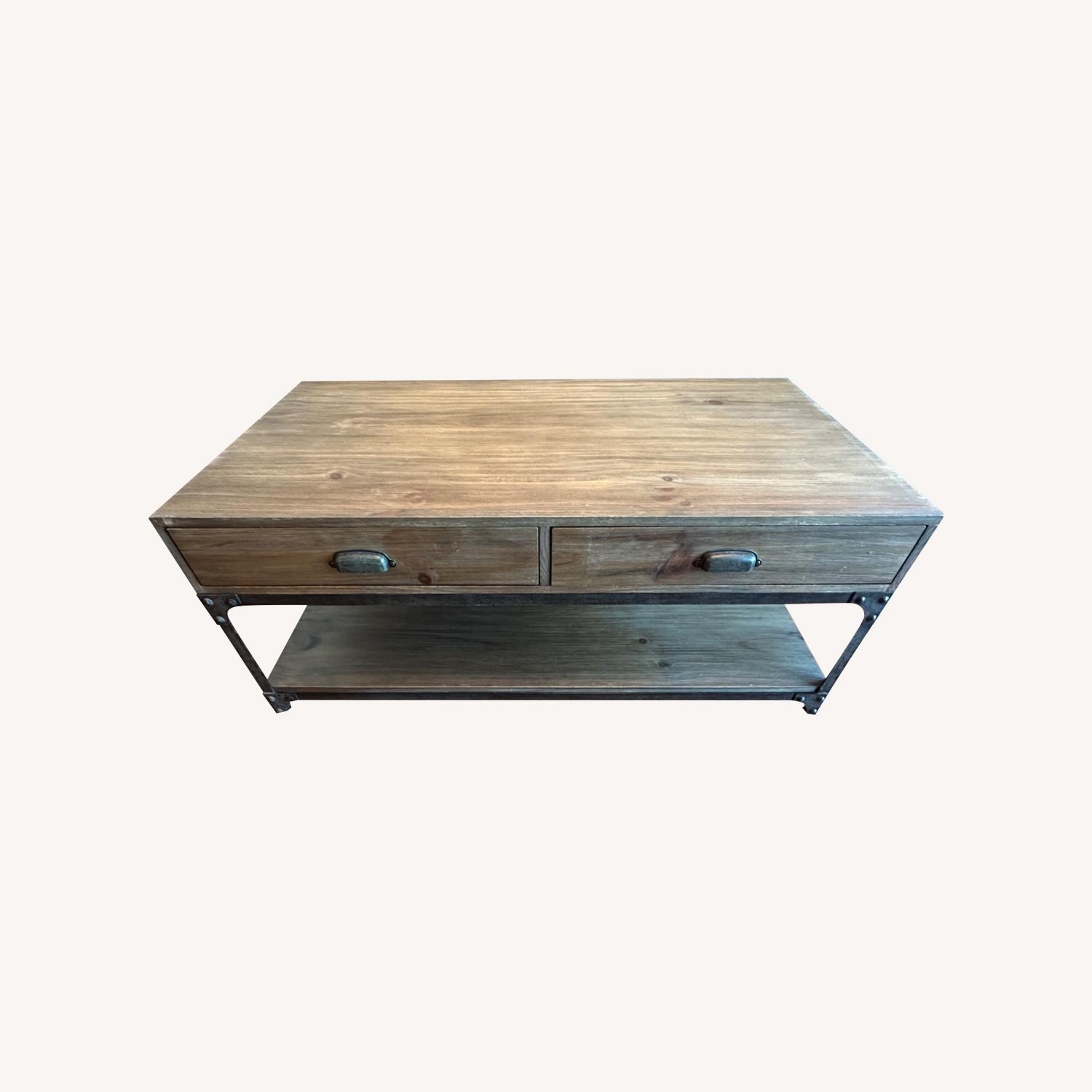 Raymour & Flanigan Hardwood Coffee Table - image-0