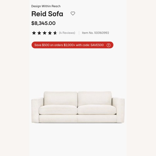 Used Design Within Reach Reid Sofa in Ecru for sale on AptDeco